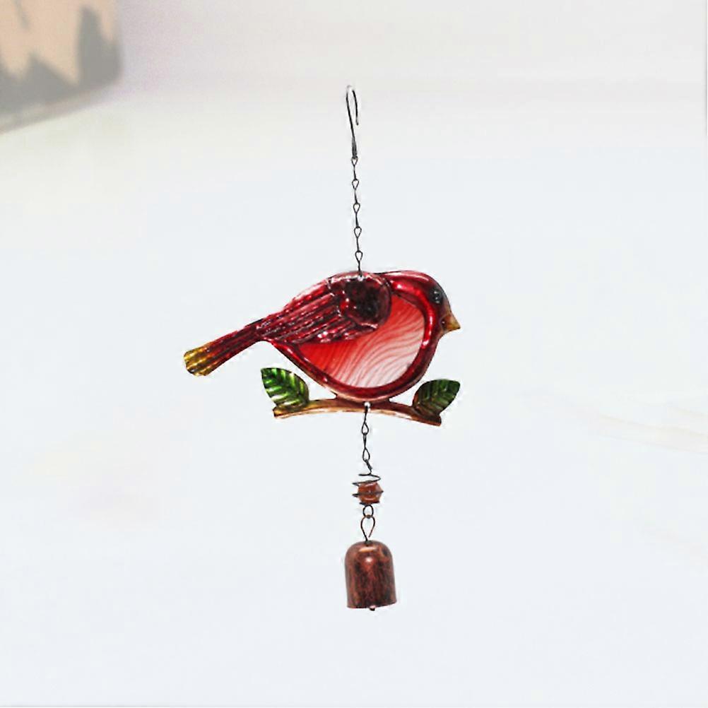 Hanging Wind Bell Bird Design Pendant for Decoration 2Pcs Red