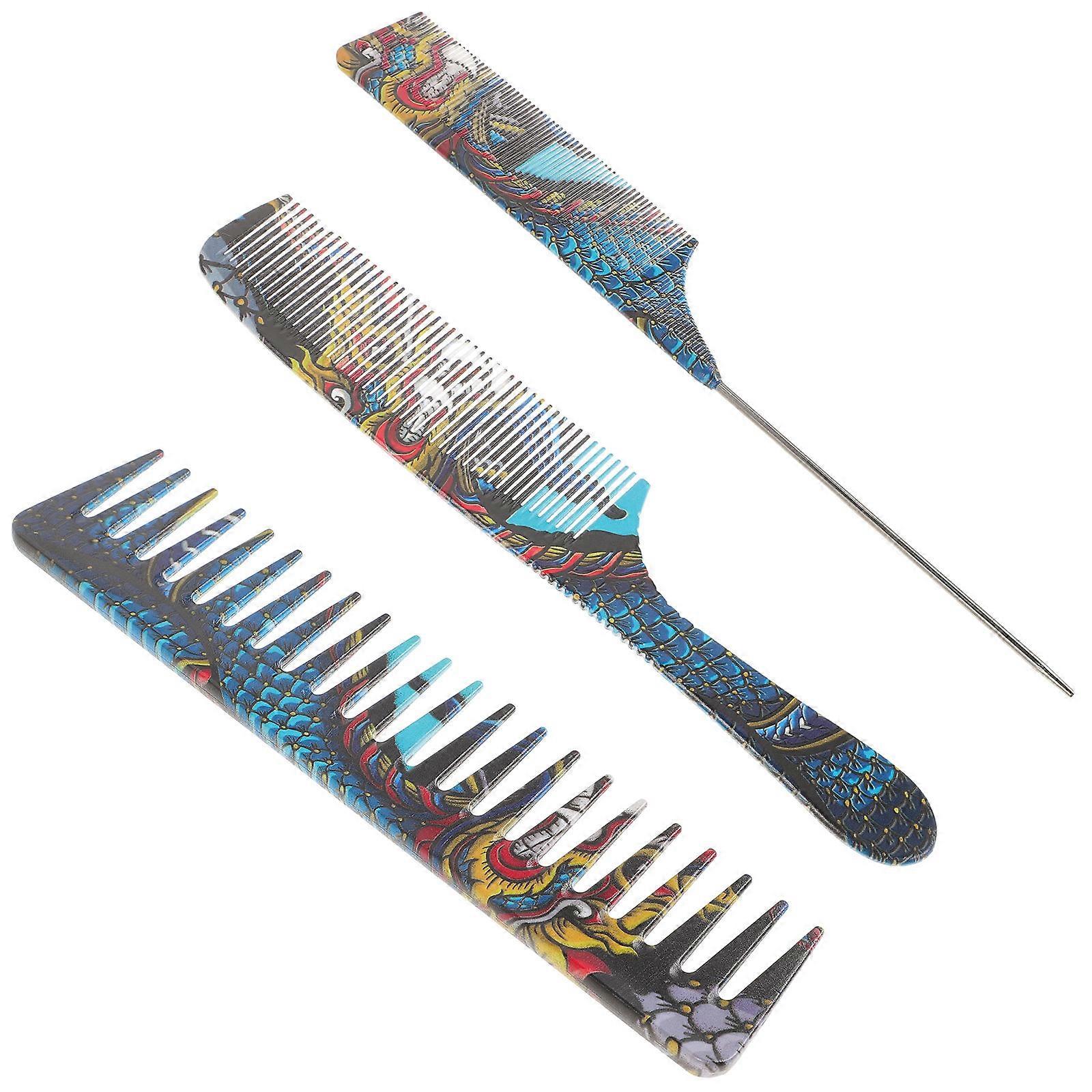 Men Hairdressing Comb Wide Tooth Comb for Styling 3Pcs