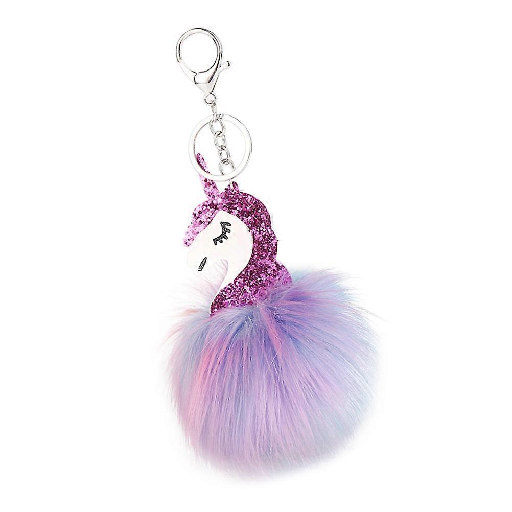 Unicorn Keychain Ring for Key Holding with Glitter Ball