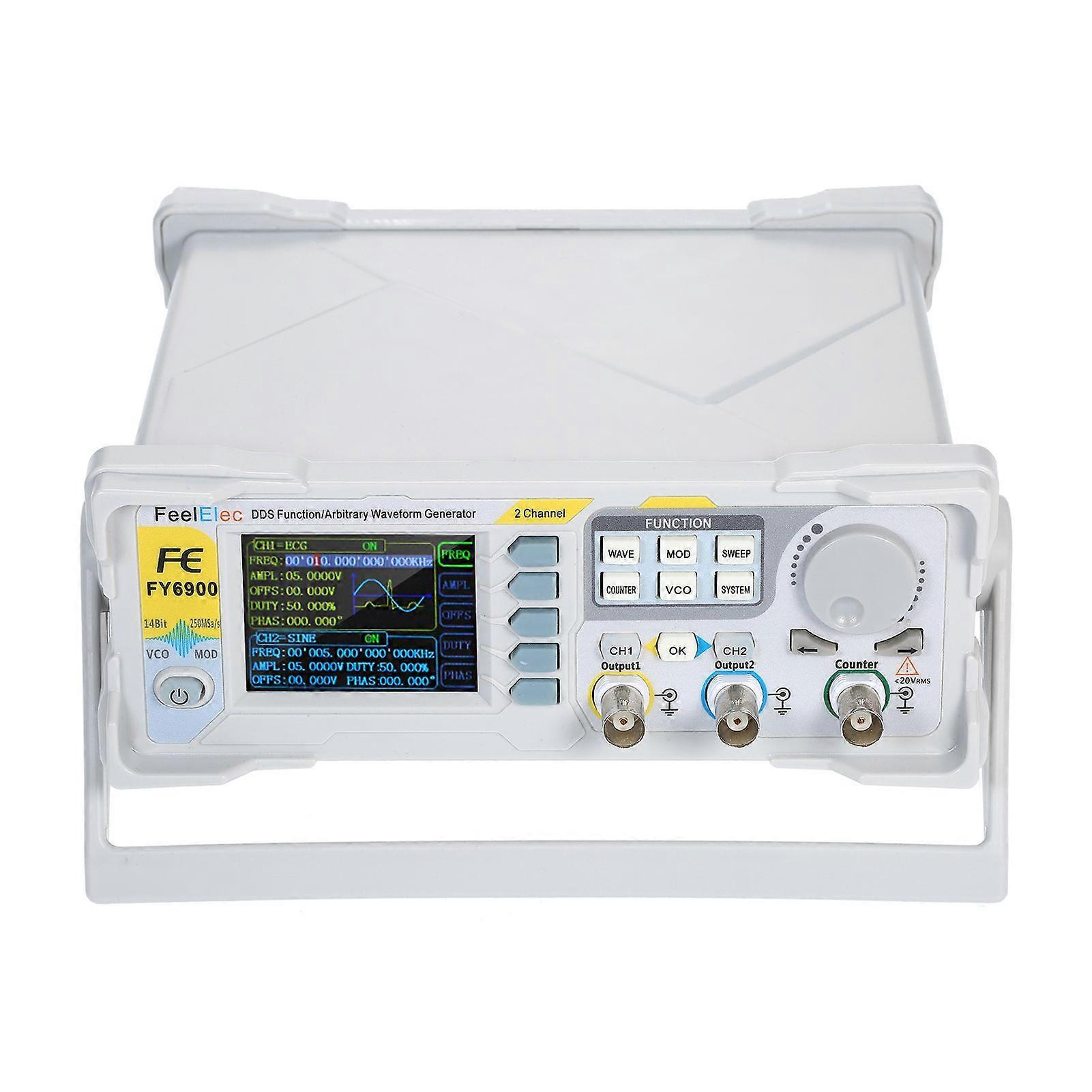 60MHz Funktionssignalgenerator Hochpräziser digitaler DDS-Zweikanal-Funktionssignal-/Arbiträrwellenform-Generator-Impulssignalquelle 250MSa/s Freq