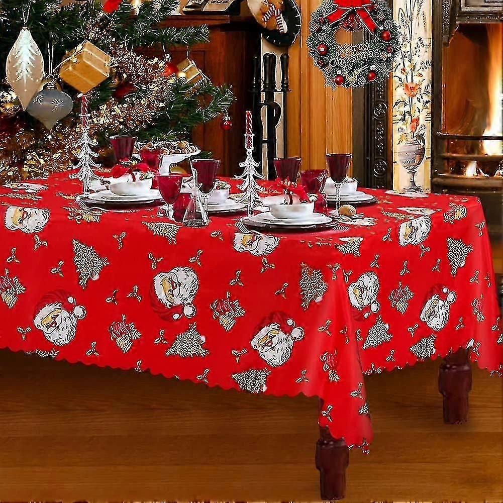 Christmas Tablecloth Red Christmas Tablecloth Rectangular Festive Table Cloth Dining Tablecloths 180 X 150 Cm Large Washable Christmas Tablecloth An