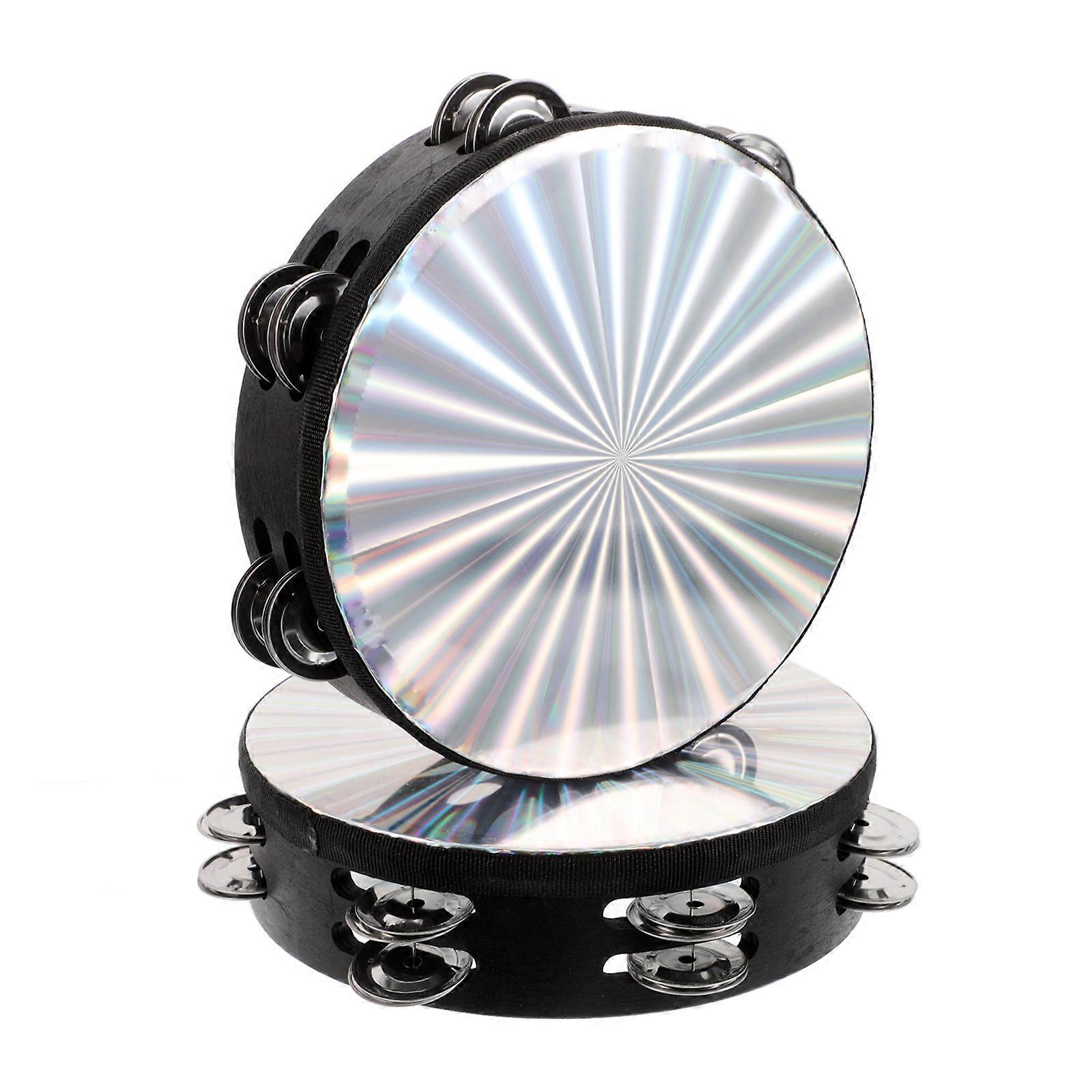 Musical Instrument Handheld Tambourine Drum for Performance 8Pcs Set