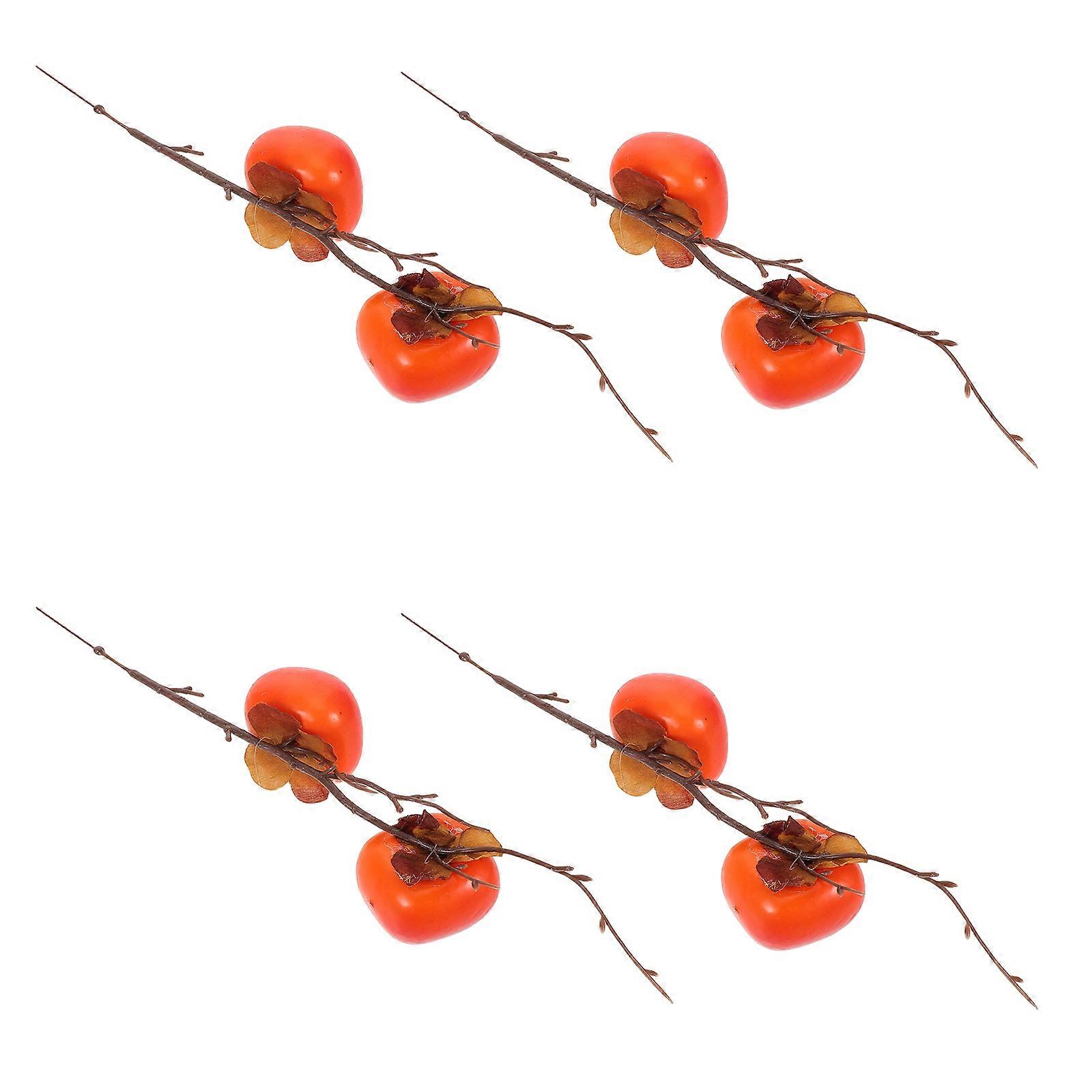Foam Artificial Persimmon Stems for Decor 12Pcs Realistic Fall Branches