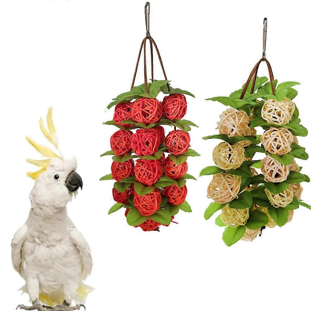 Pet Nibbling Toy Parrot Plaything for Chewing 2 Strings Set