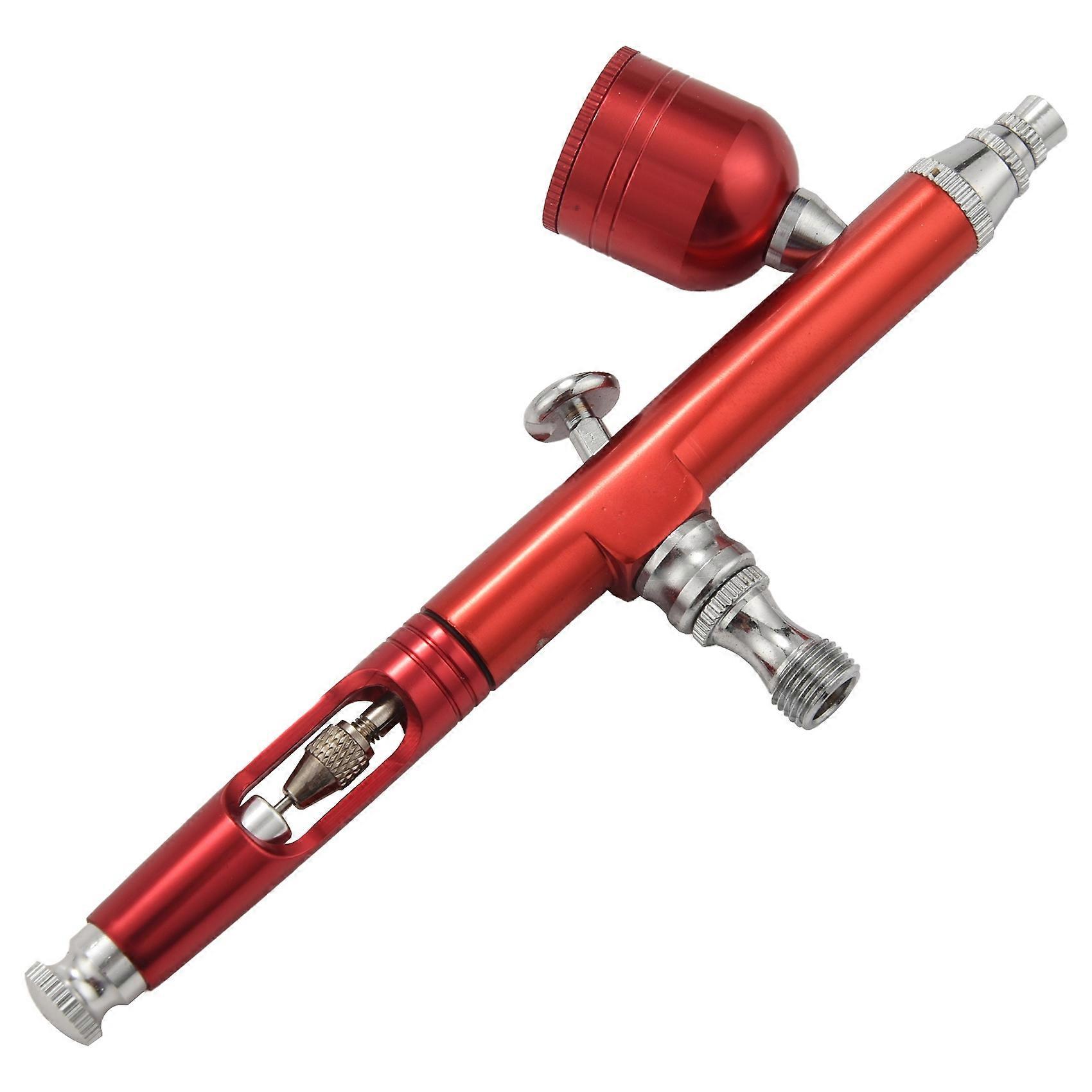 Airbrush Tool Dual Action 0.3Mm Nozzle With Wrench Straw Red