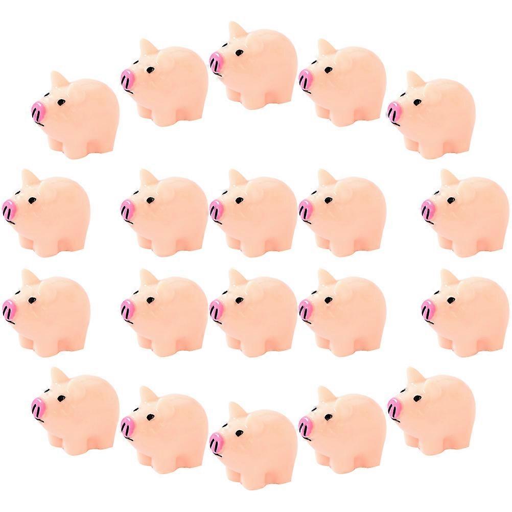 Mini Resin Pig Miniature Piggy Figurines for Decor 40Pcs Pink Resin Pig Statue