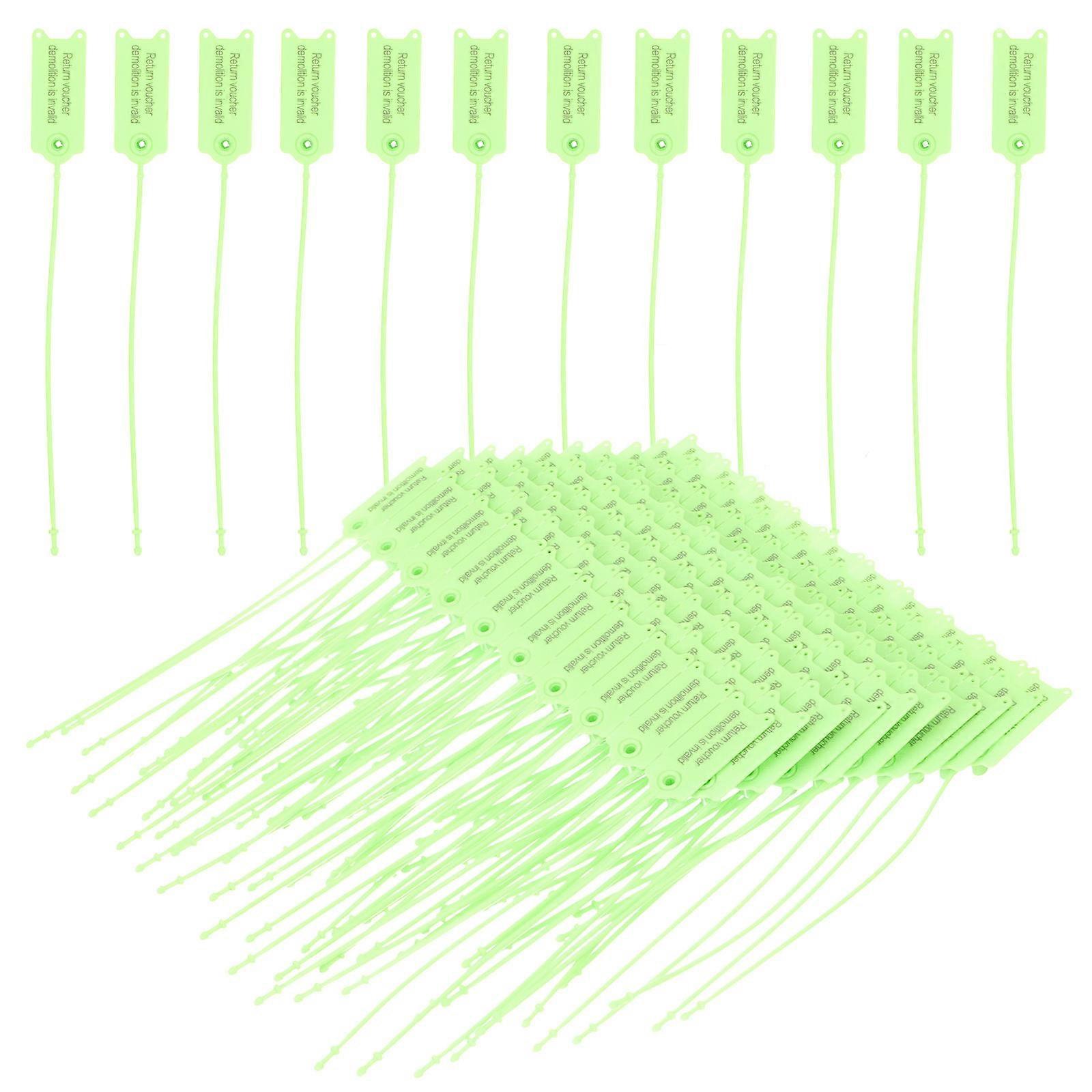 Anti-fake Cable Ties 300 Pcs Rectangular Shape Designed For Office Usage Light Green Color Excellent For Labeling