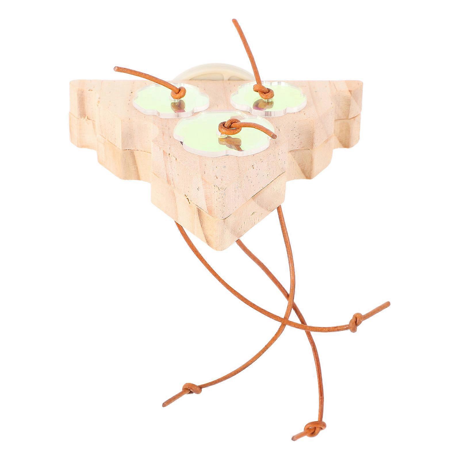 Wooden Bird Enrichment Toys 3Pcs Interactive Parrot Foraging Station Suitable For Small Parrots With Beige Color For Safe Chewing