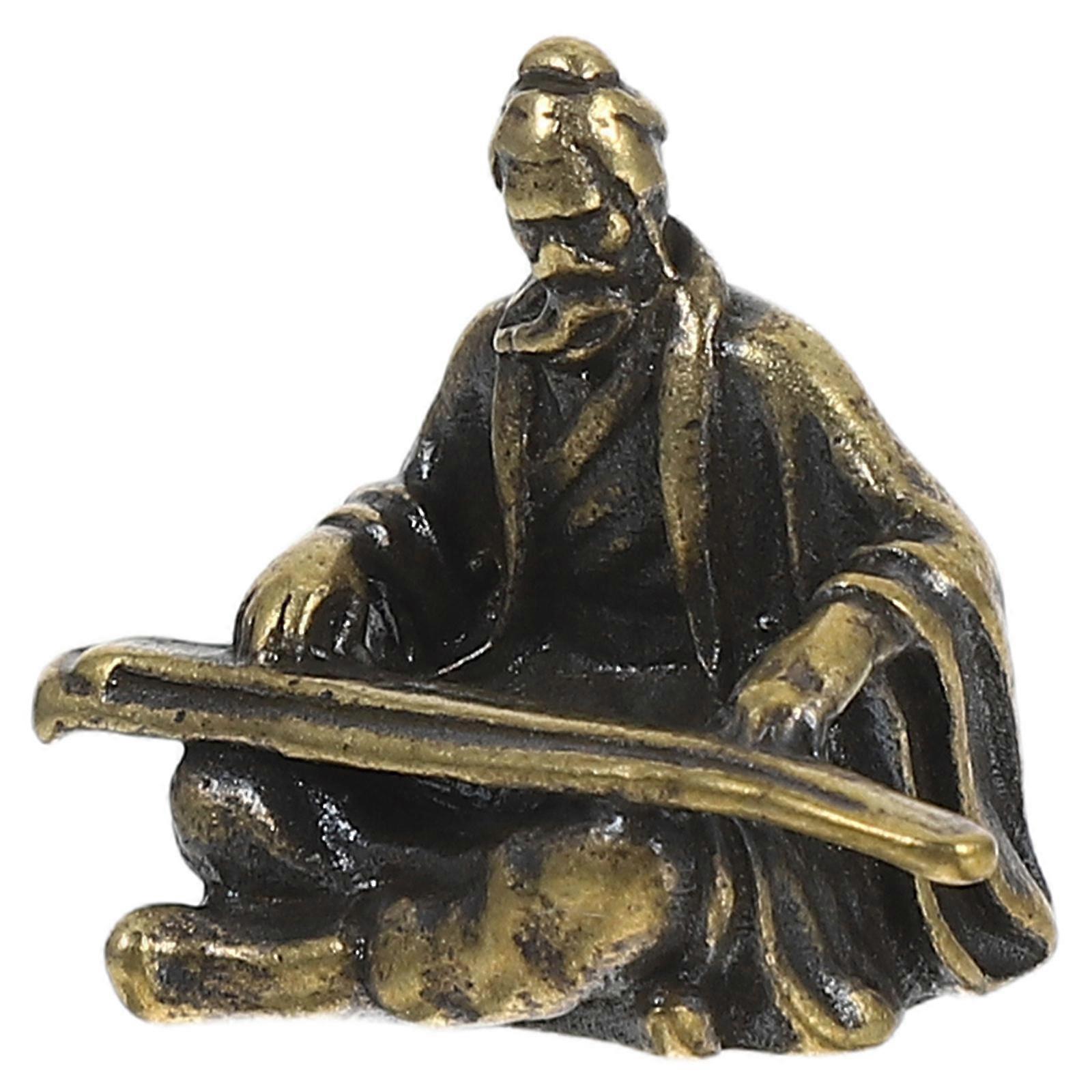 Micro Landscape Miniature Ancient Figure Copper Statue for Decoration 4Pcs