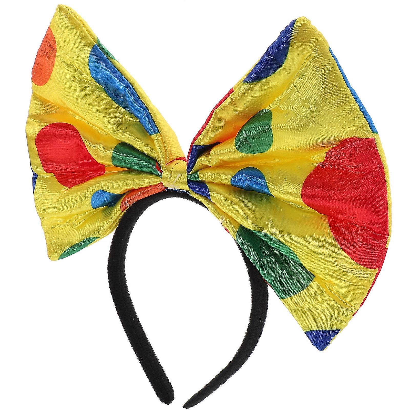 Party Decoration Clown Hair Ornament 3Pcs Bow Shape Headband Multi Color One Size Fits Most Suitable For Family Events