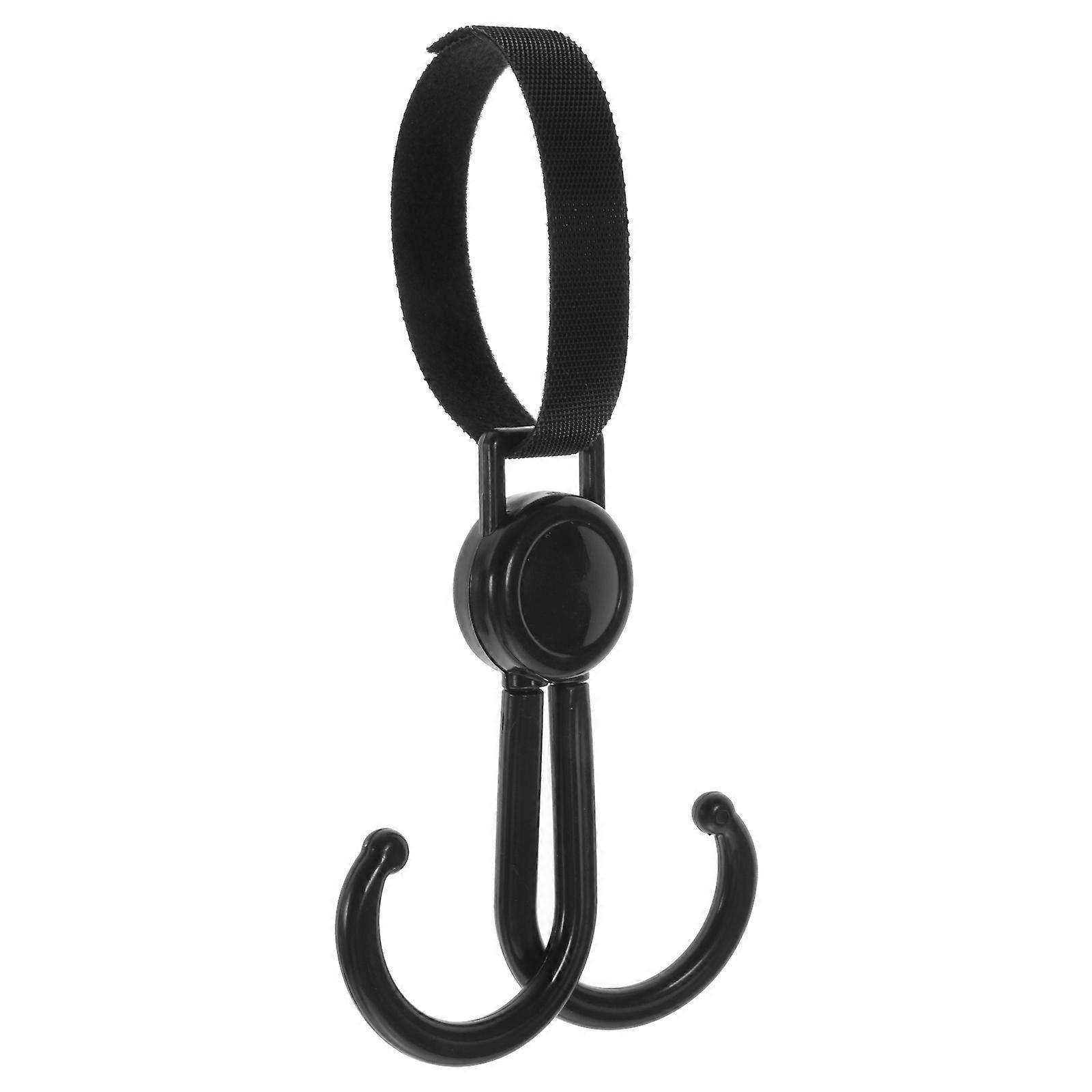 Double Hook Stroller Hanger 2Pcs For Parents Shopping Cart Outdoor Use Black Durable Material