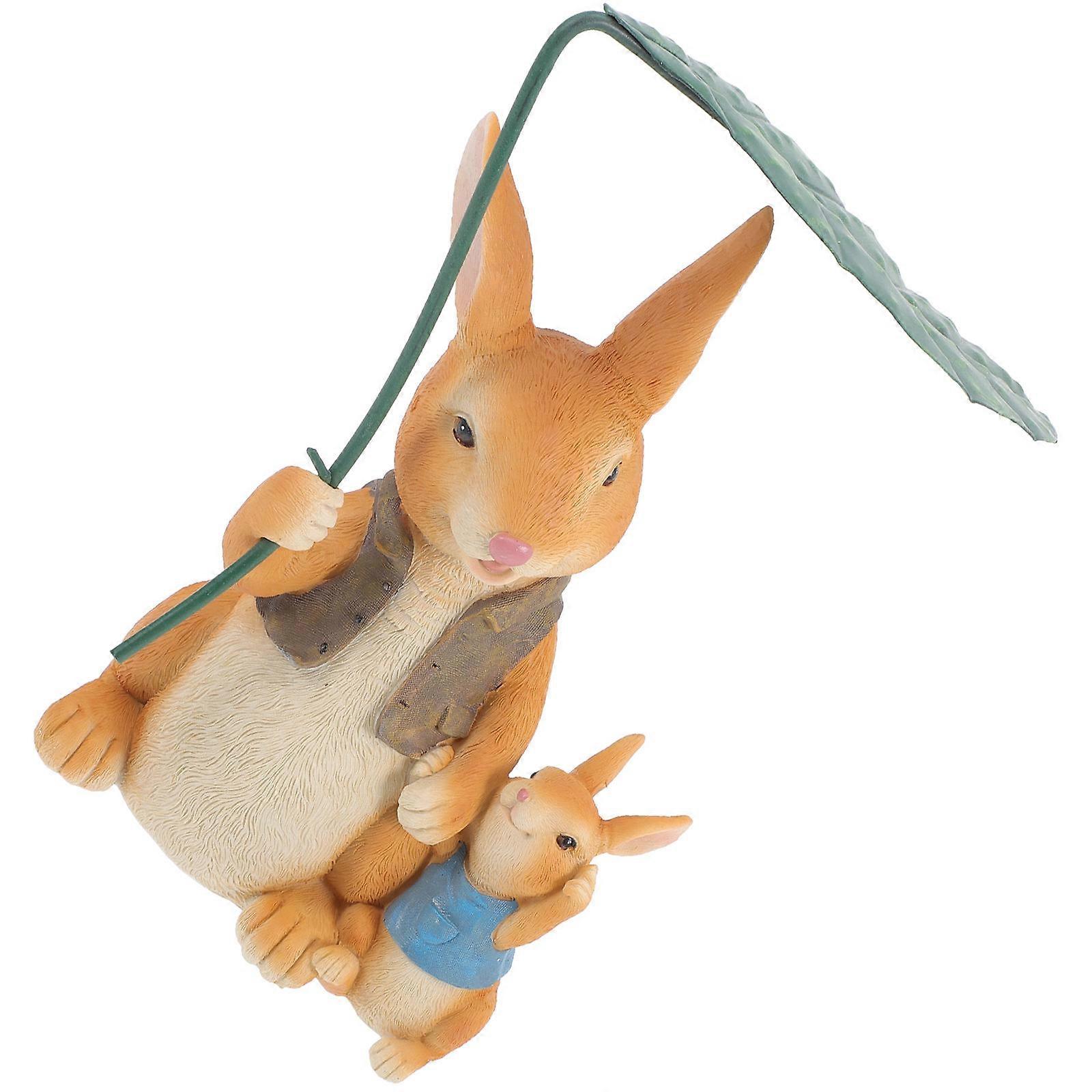 Rabbit Garden Figurine Resin Statue for Outdoor Decor 3Pcs