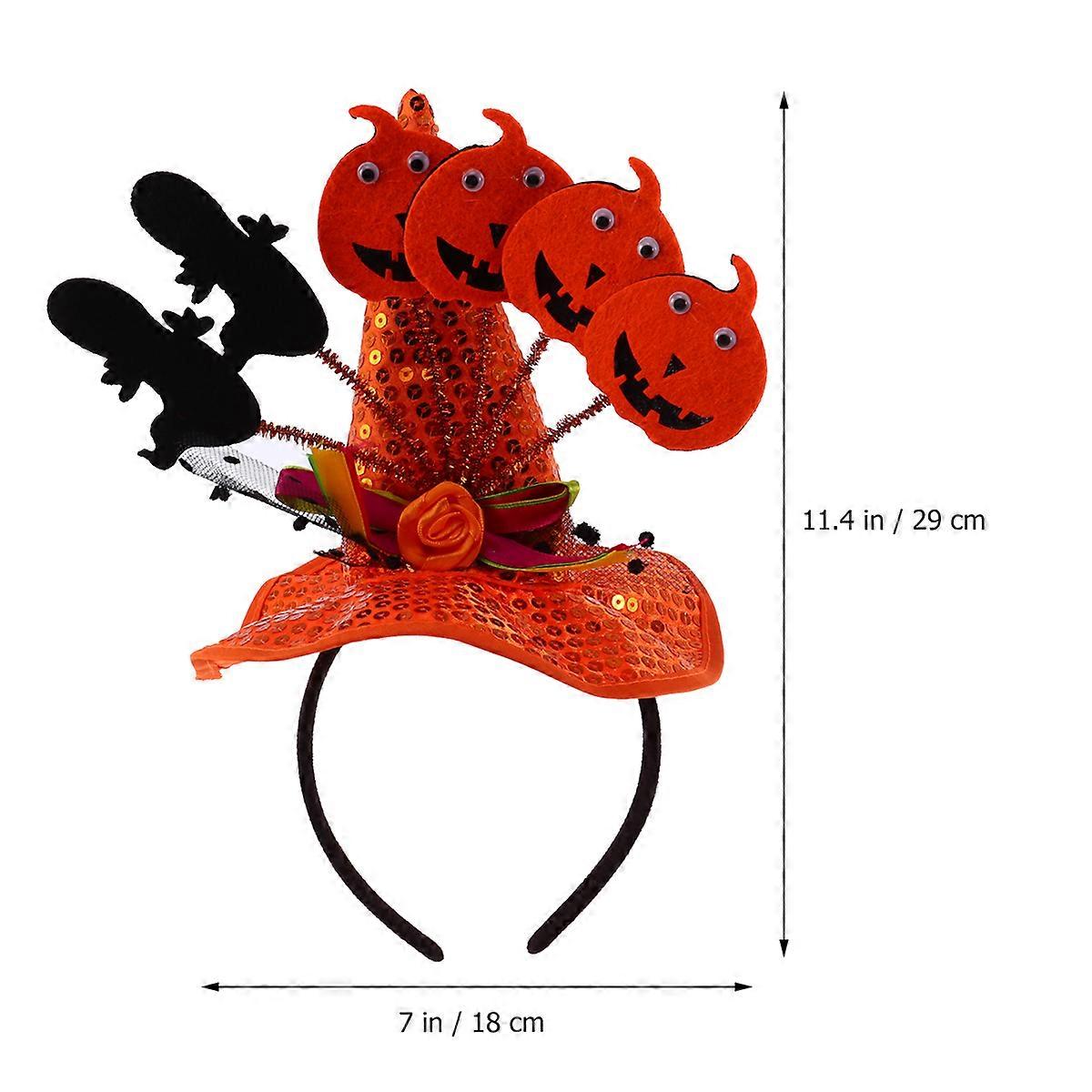 Halloween Headband Witch Pumpkin Hat for Decoration Use Kids Orange