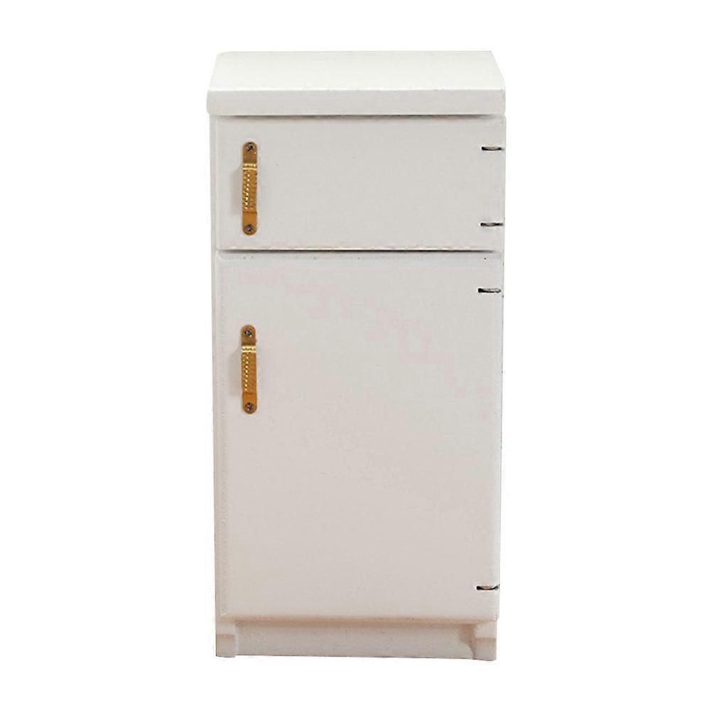 Mini House Design Wooden Refrigerator 2Pcs Romantic Style Accessory For Hobbyists And Collectors