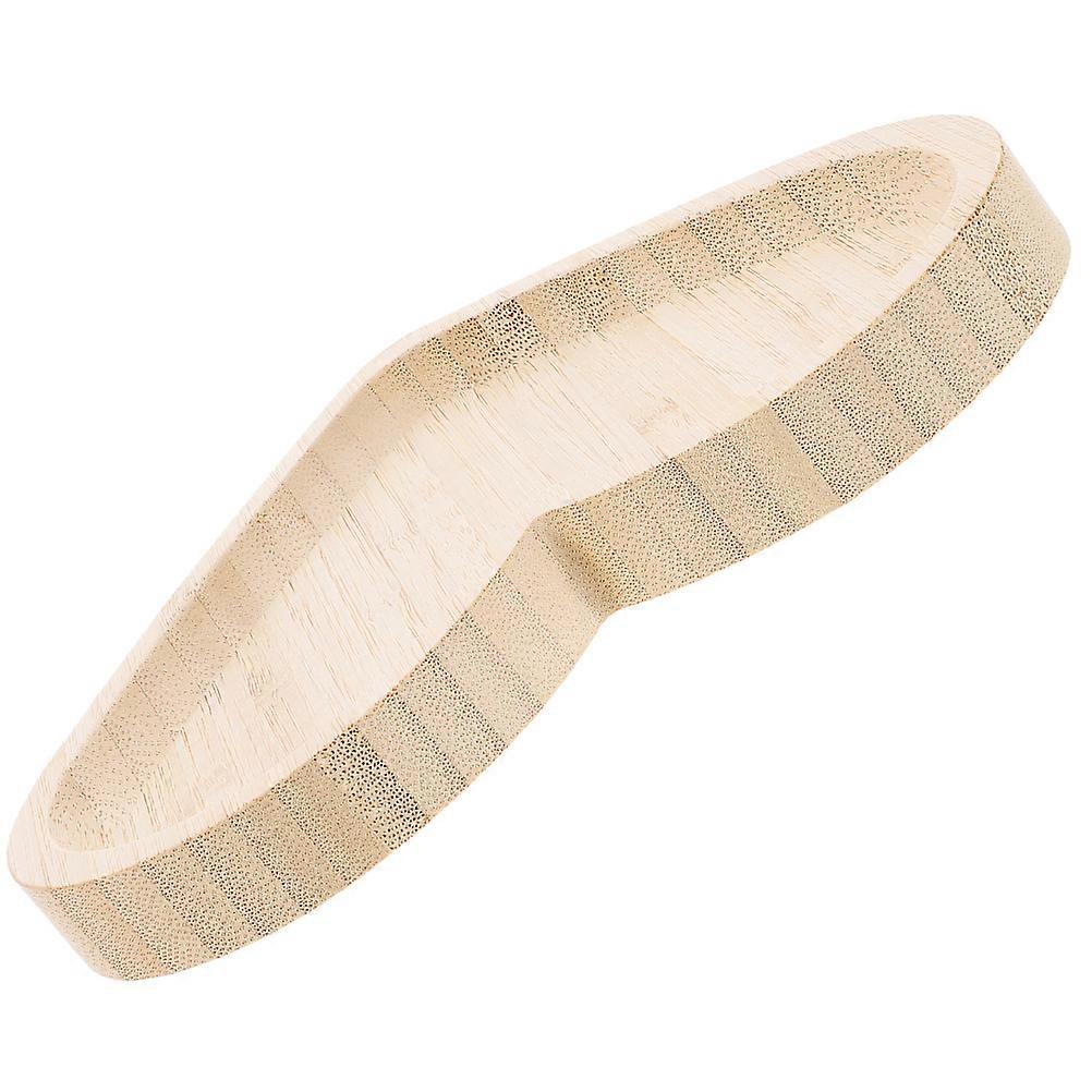 Heart Shaped Wooden Dessert Serving Tray 4Pcs Khaki Color Snack Plates Ideal For Kitchenware And Seasonal Use