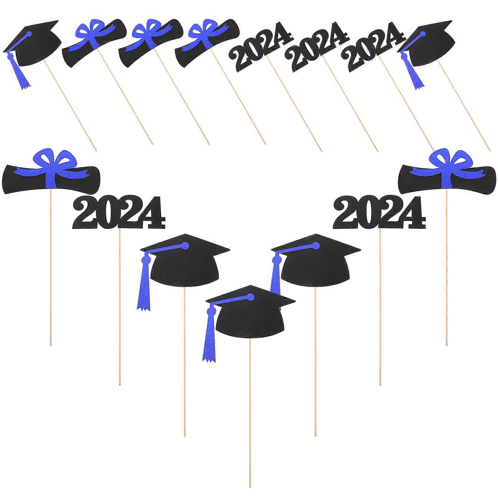 Festive Style Graduation Centerpiece Sticks 20 Sets Ideal for Celebration and Photography Graduates Style