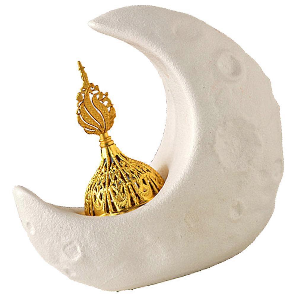 Moon Shaped Incense Burner Ceramic Holder for Incense Use 2Pcs