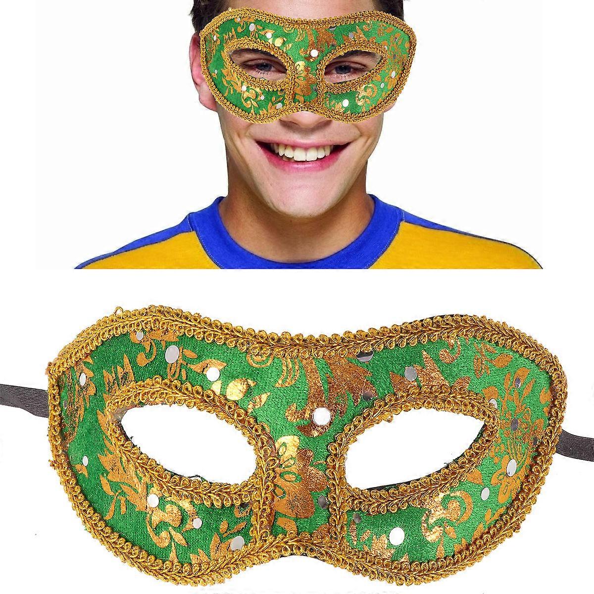 Protective Half Face Masquerade Mask for Men in Green Color 1Set