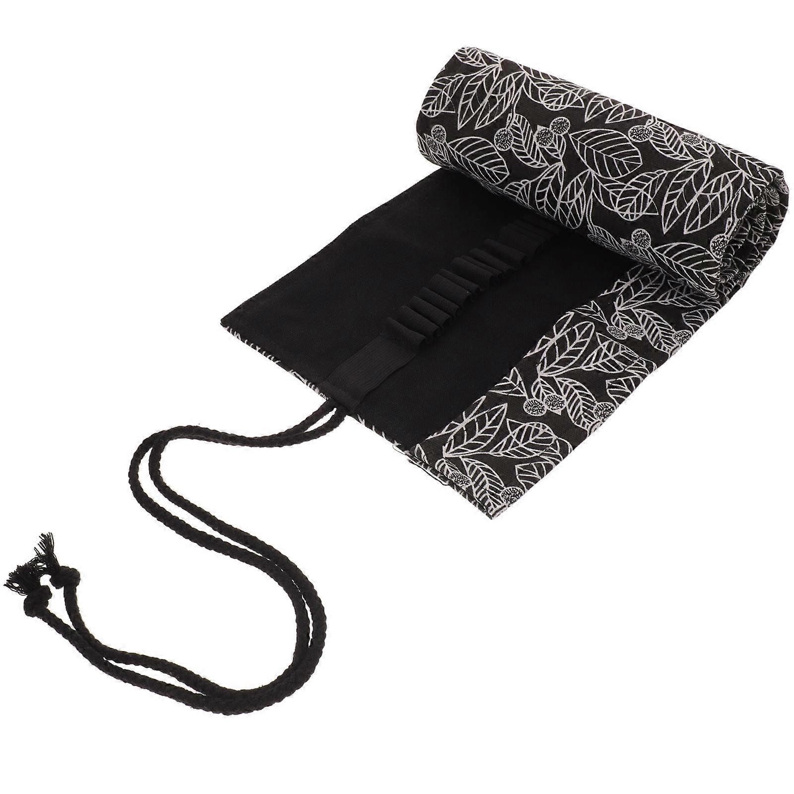 Marker Storage Bag For Artists And Students In Black Canvas With Portable Storage 1Pcs