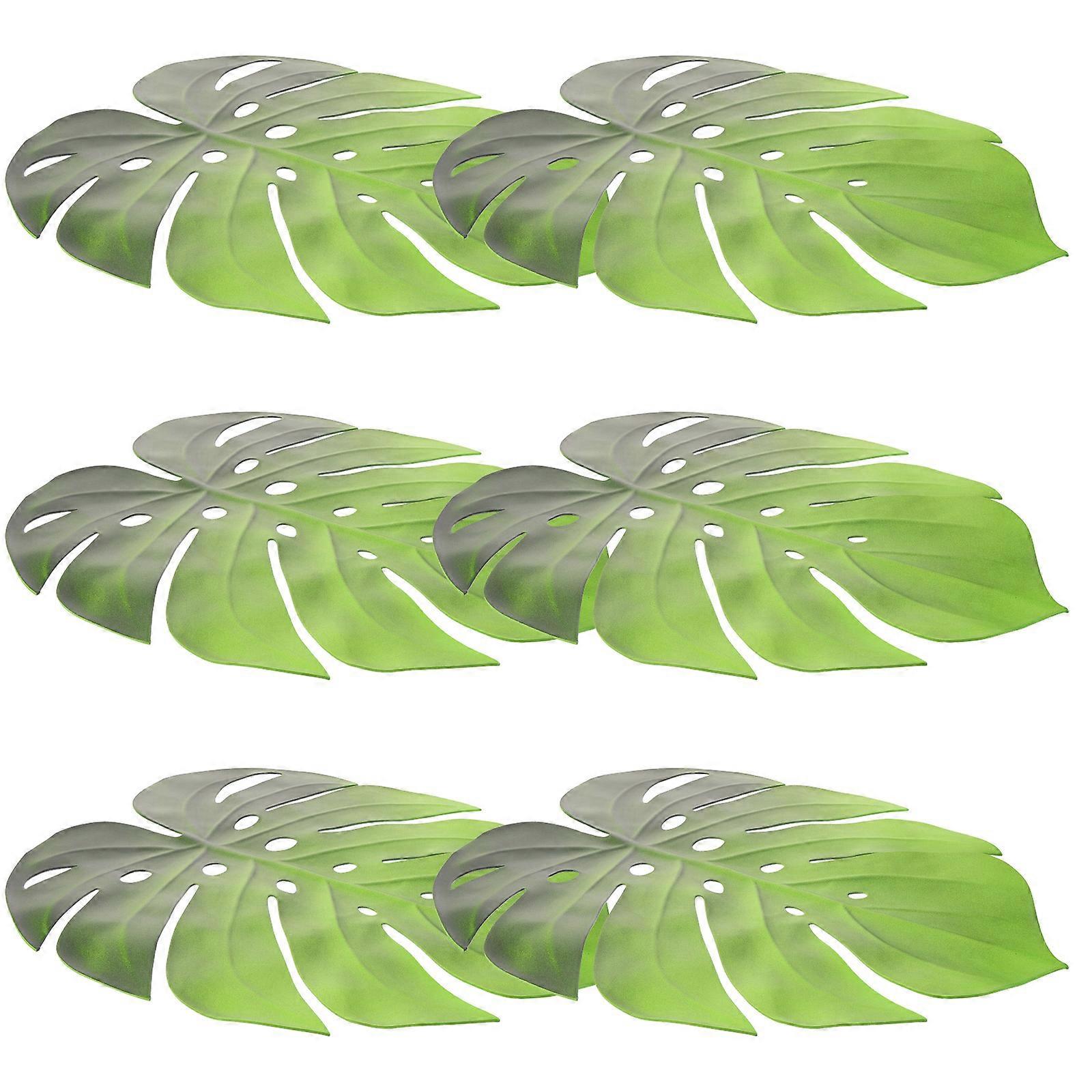 Party Table Mat Artificial Monstera Leaf for Decoration 18Pcs