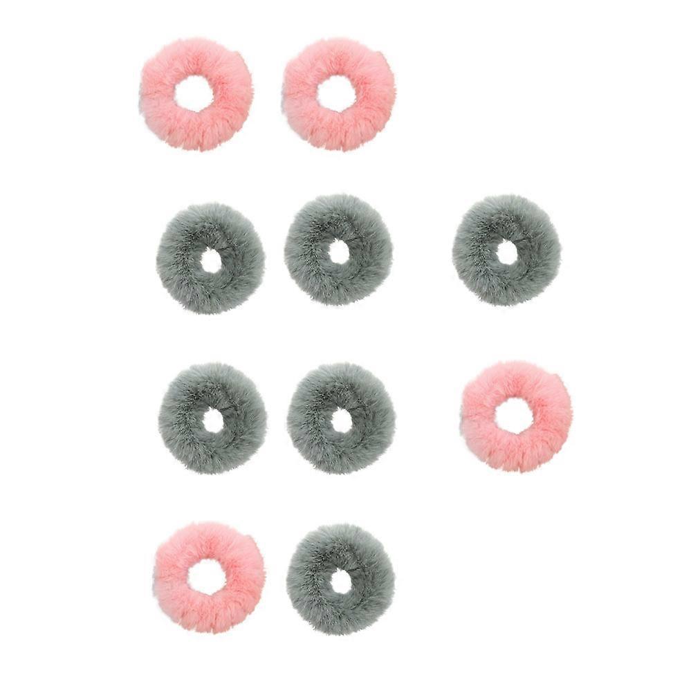 Elastics Hair Bands For Kids Ponytail Holders Mixed Color 9x9cm 10Set