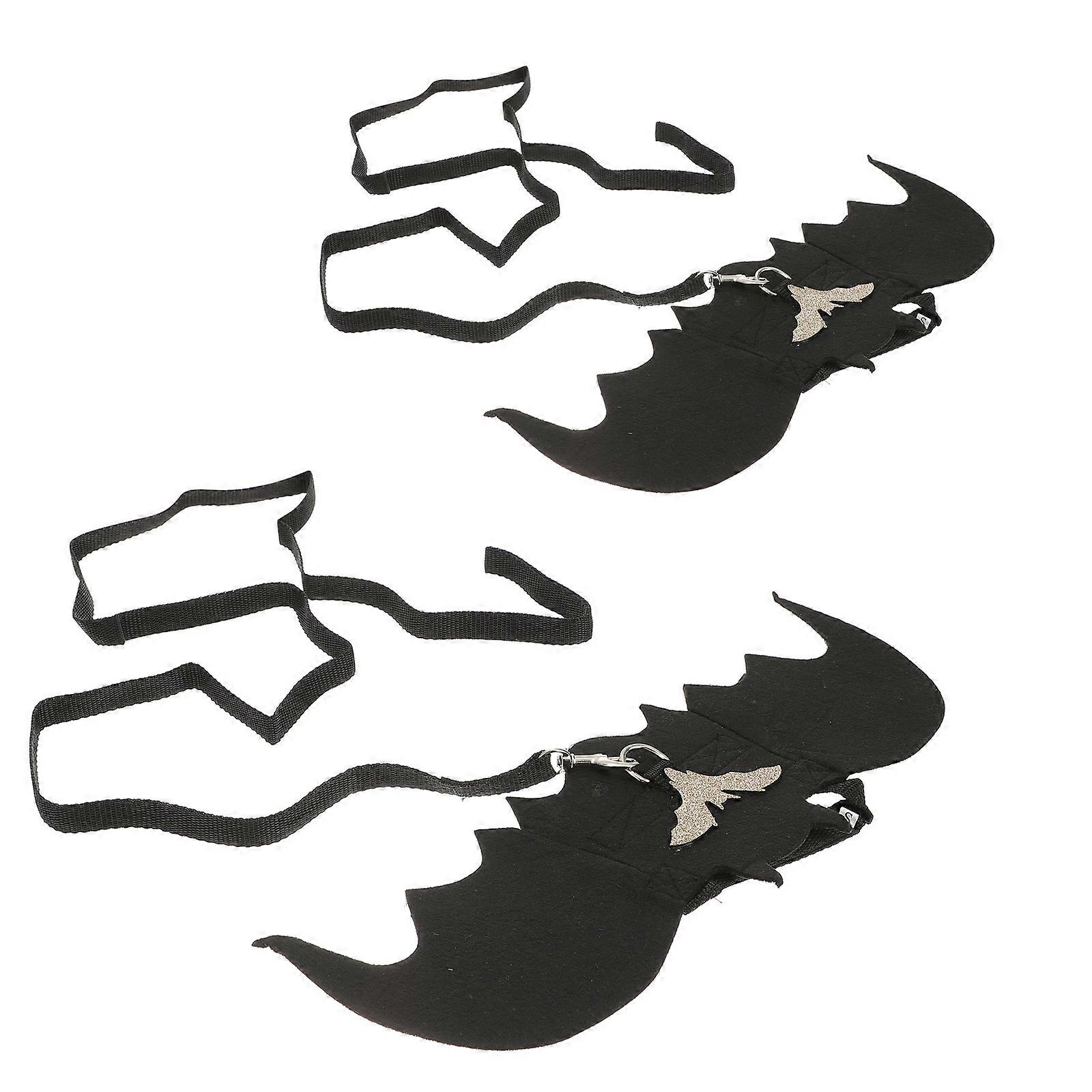 Cat Chest Strap Bat Design Pet Leash for Halloween 2Sets Included