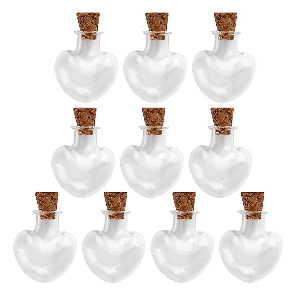 Stoppers High Borosilicate Glass 10Pcs Transparent Heart Shape for DIY Creativity Use