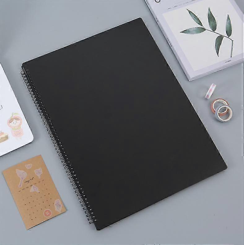 Black Sheet Music Binder (1 Pack) - B4 Spiral Binder with Protector, Easy Page Turn