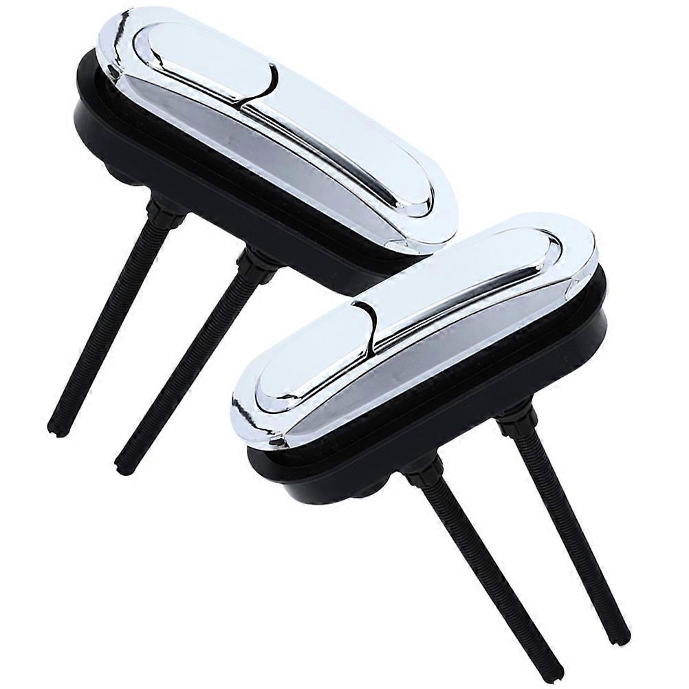 Toilet Replacement Dual Flush Button for Water Tank Push 4Pcs Silver