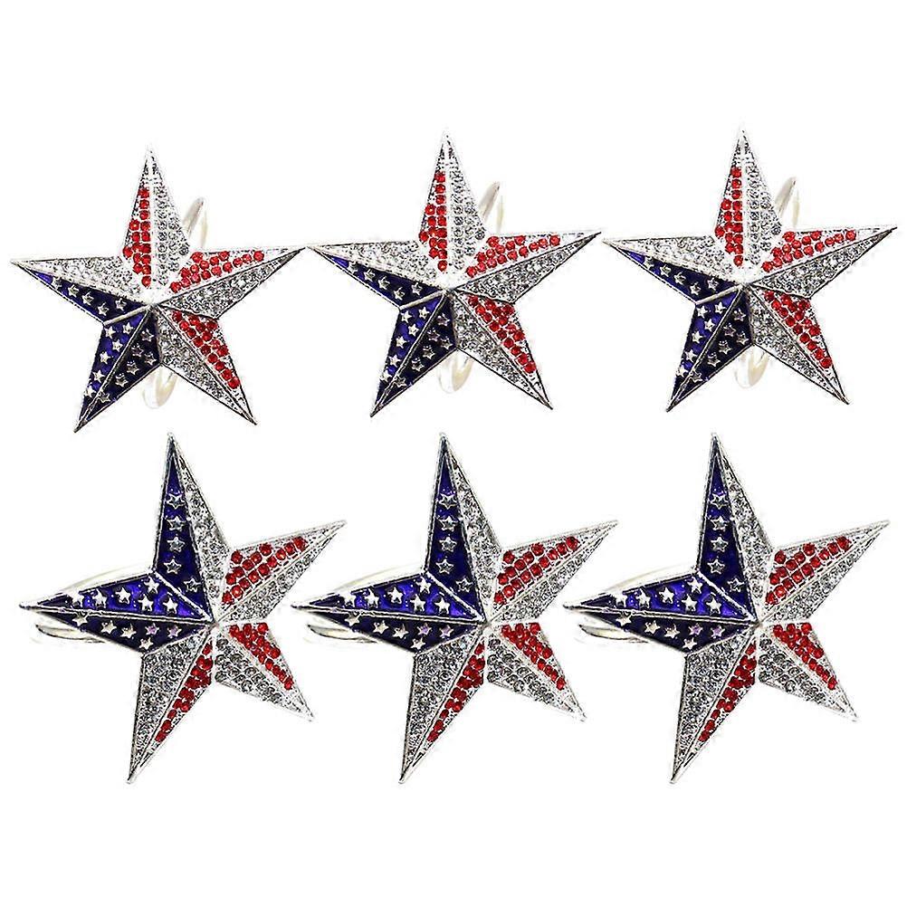 Independence Day Napkin Buckle Alloy for Table Decor 18Pcs Set
