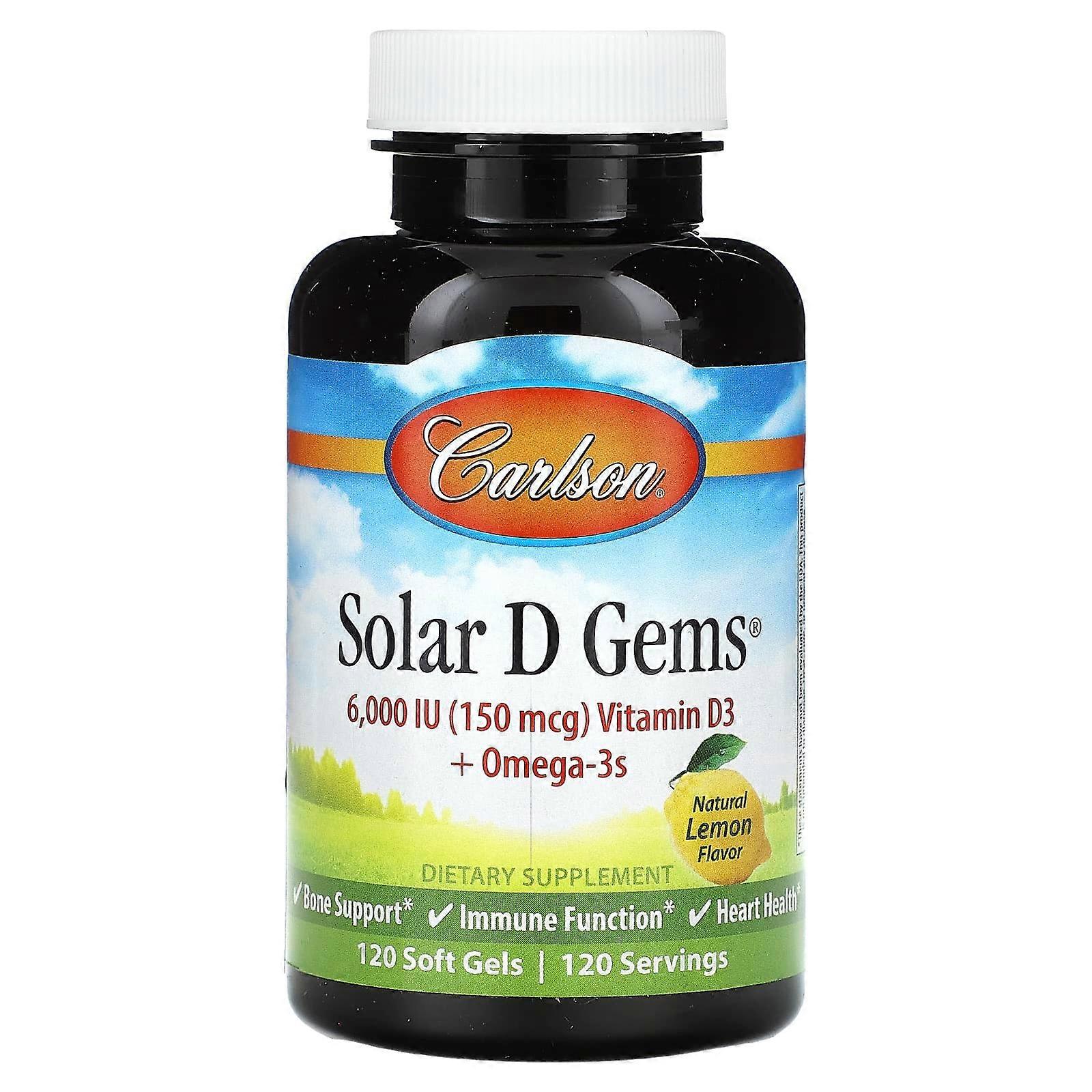 Solar D GemsÃÂÃÂÃÂÃÂÃÂÃÂÃÂÃÂ¬ÃÂÃÂÃÂÃÂÃÂÃÂÃÂÃÂ , Vitamin D3 + Omega-3s, Natural Lemon, 120 Soft Gels