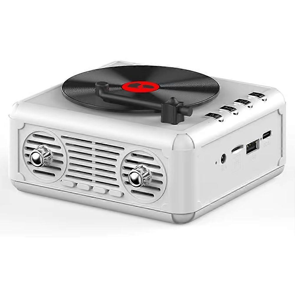 Retro Speaker Portable Bluetooth Speaker With Subwoofer Sound Box For Office Outdoor Home Use White Easy To Use