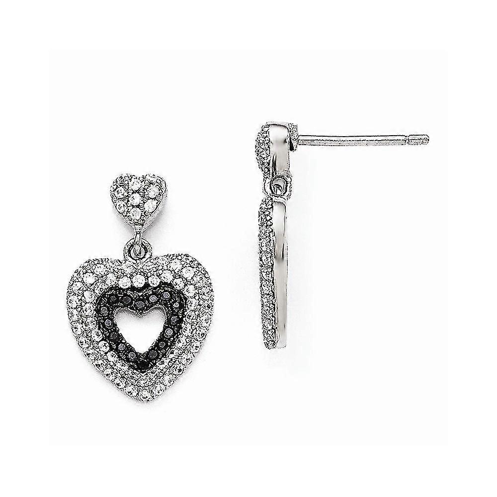 Sterling  Cubic Zirconia Heart Earrings for Women's
