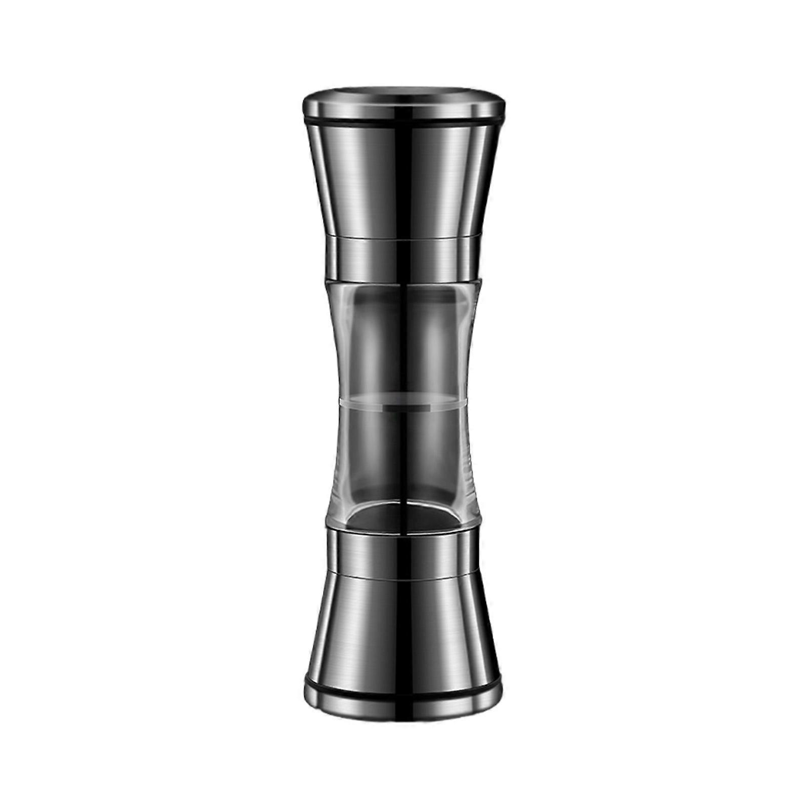 Stainless Steels Double Chamber Grinder Compacts Portable Manual Mill For Seasoning Herb In Cooking Or Tabletop Use Multicolor