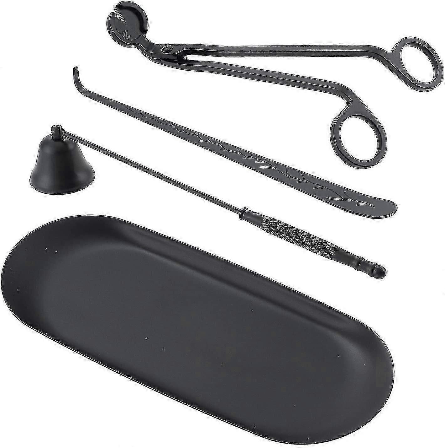 Accessory Set for Cutting, Repositioning and Extinguishing Candle Wicks