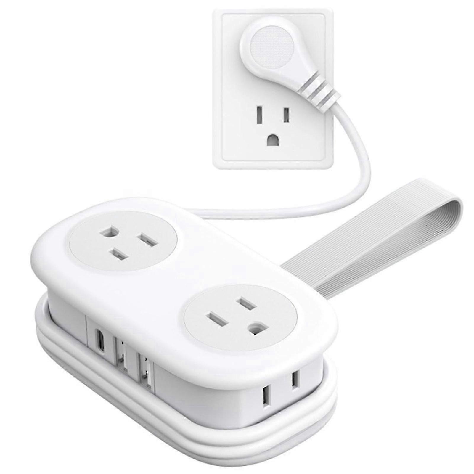 USB C Travel Power Strip with 4FT Wrapped Cord