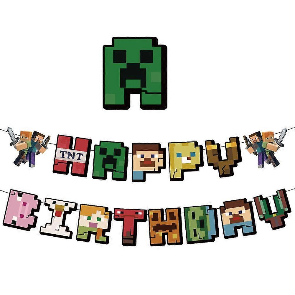 My World Birthday Party Tableware Set Game Style Decorations