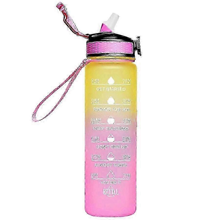 1000ml Water Bottle with Time Markings - BPA-Free, Leakproof