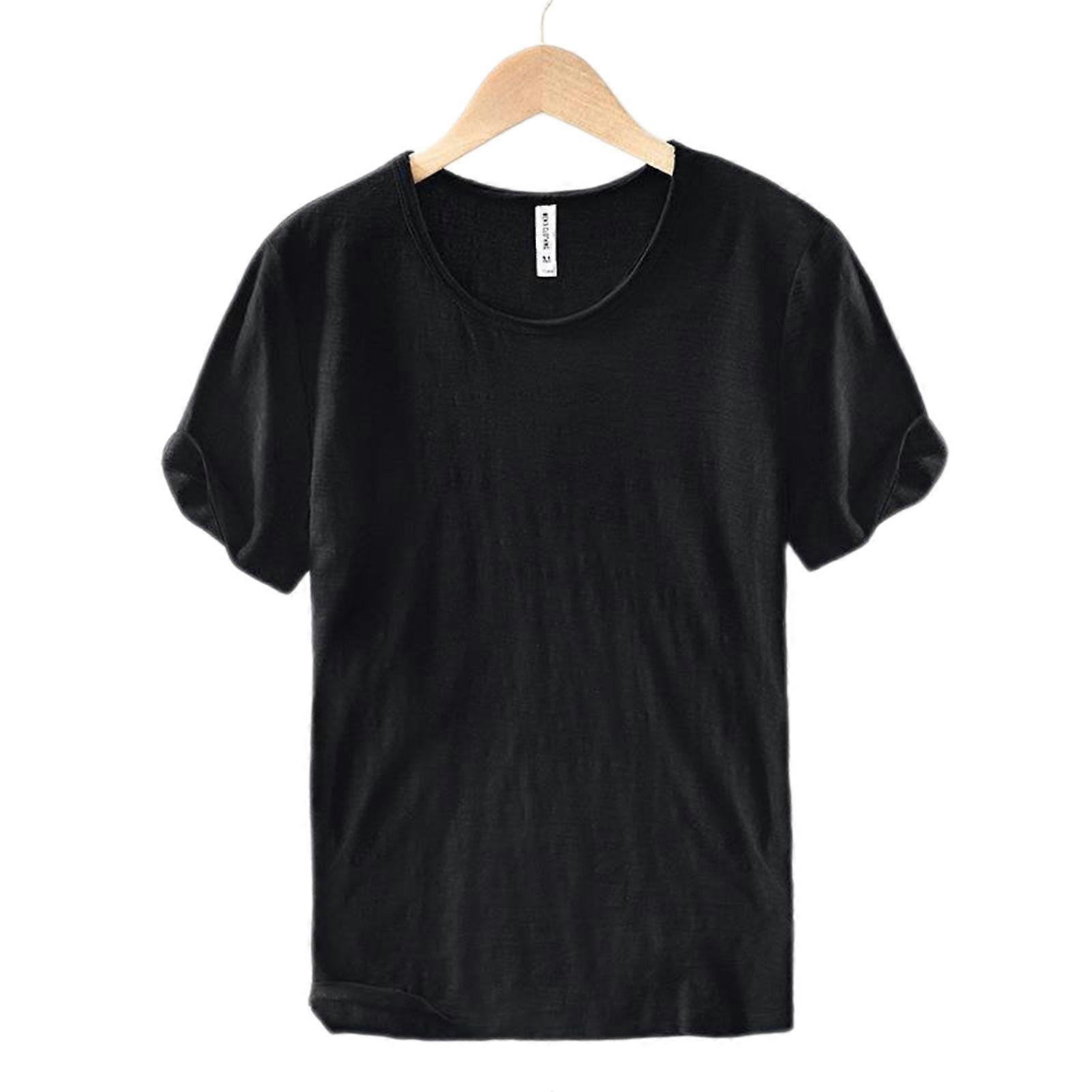 Thin plain layering tee top for summer Breathable Comfortable Casual daily wear