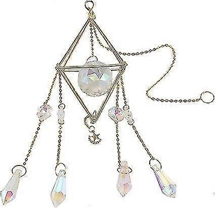 1pc Pentagram Moon Metal Frame Wind Chime Boho Style