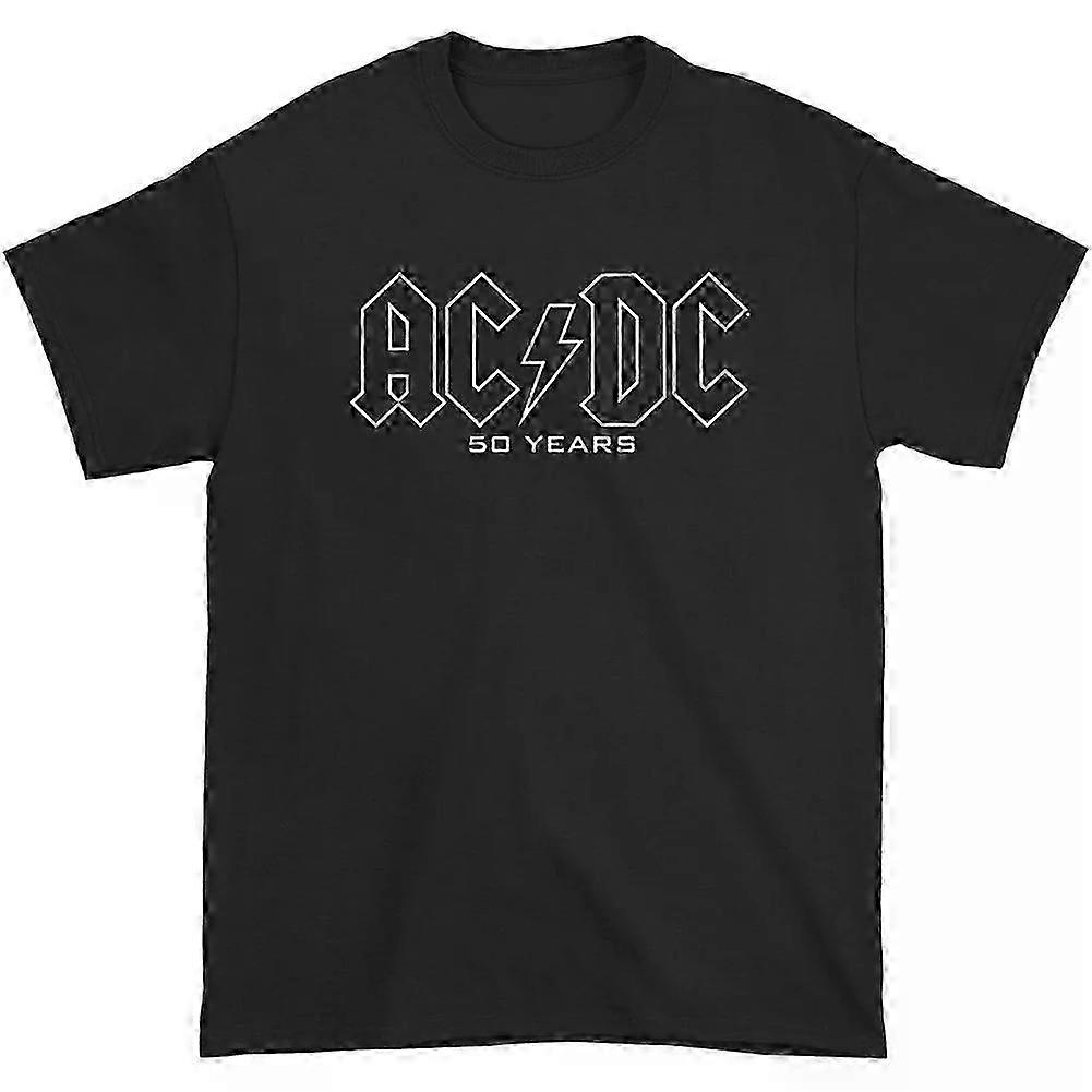 Ac/dc Ac/dc 50 Years Logos Front Back T-shirt Rockinstone