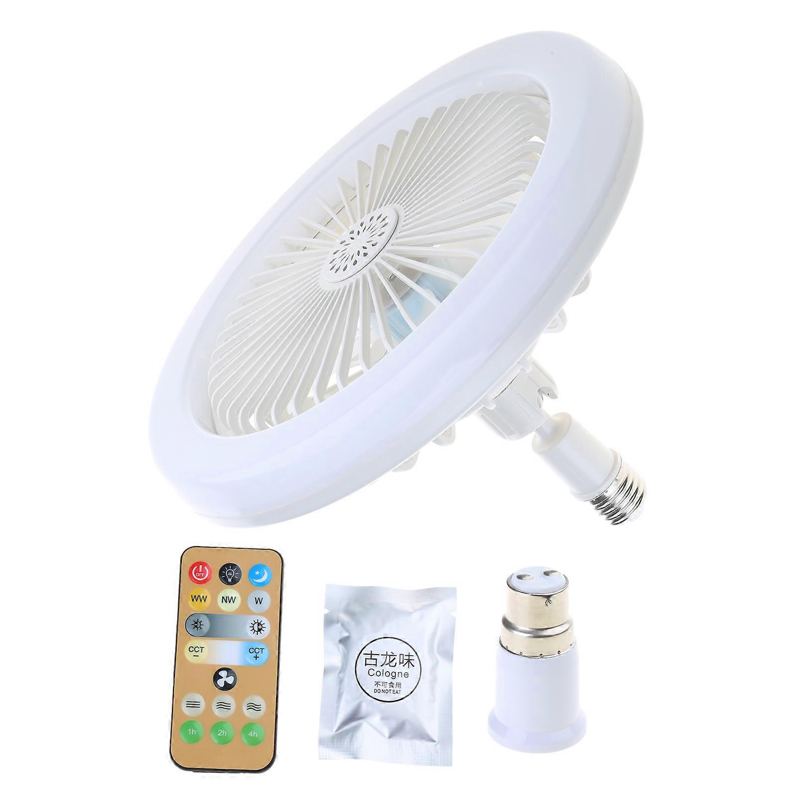 30W LED Ceiling Fan Light Cooler Fan Modern Home Lighting 3-mode Adjustable Lamp with B22 Adapter for Study Office  yellow