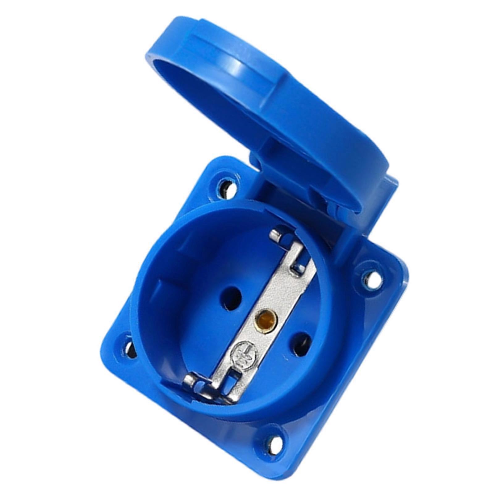 2 Pin Industrial Power Outlet Waterproof Dustproof Power Connector Socket Embedded Electrical Panel Receptacle Socket Multicolor