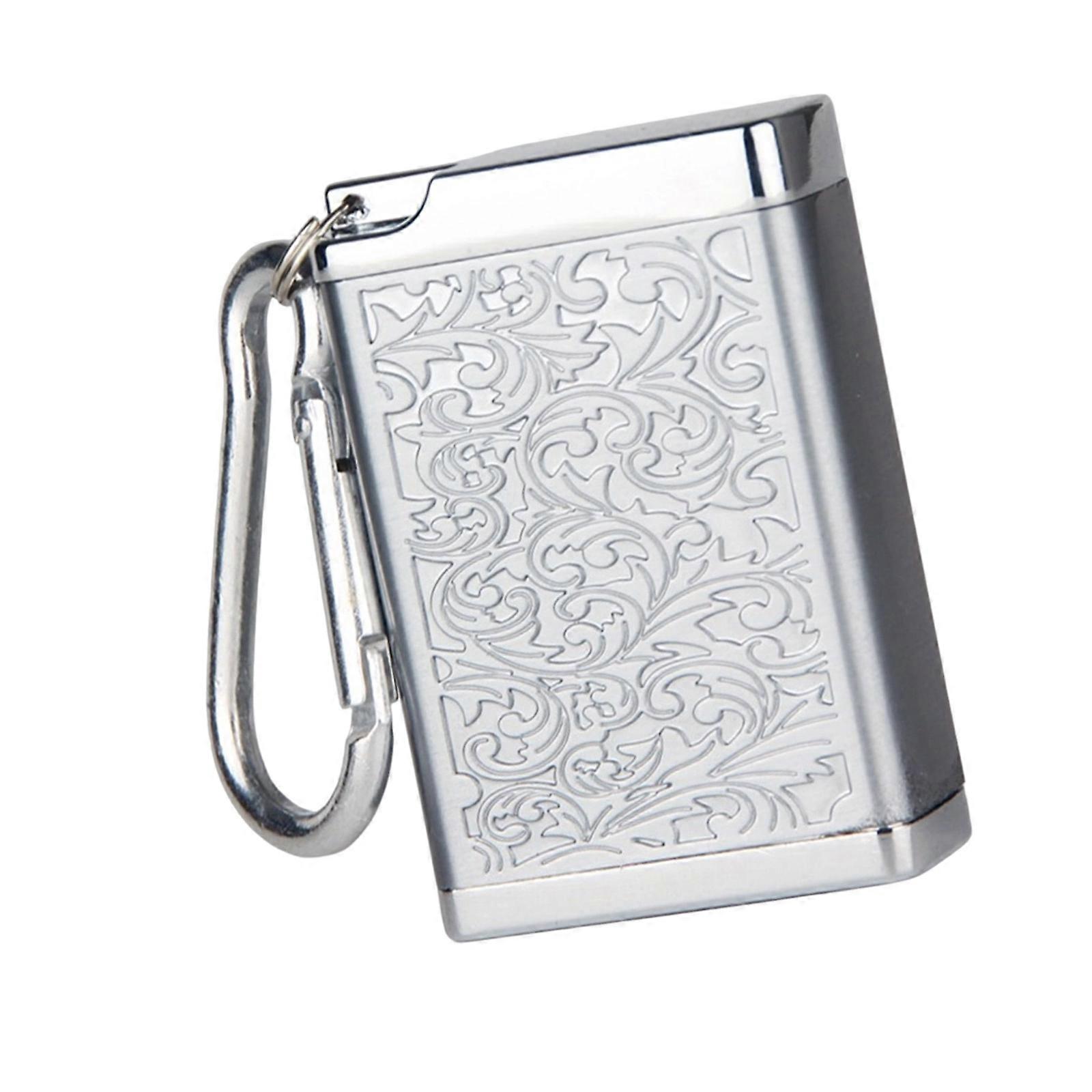 Metal Keychain Ashtray With Secure Lid Ashes Holder For Outdoor Travel And Daily Commuting Leak Proof Easy To Carry  silver