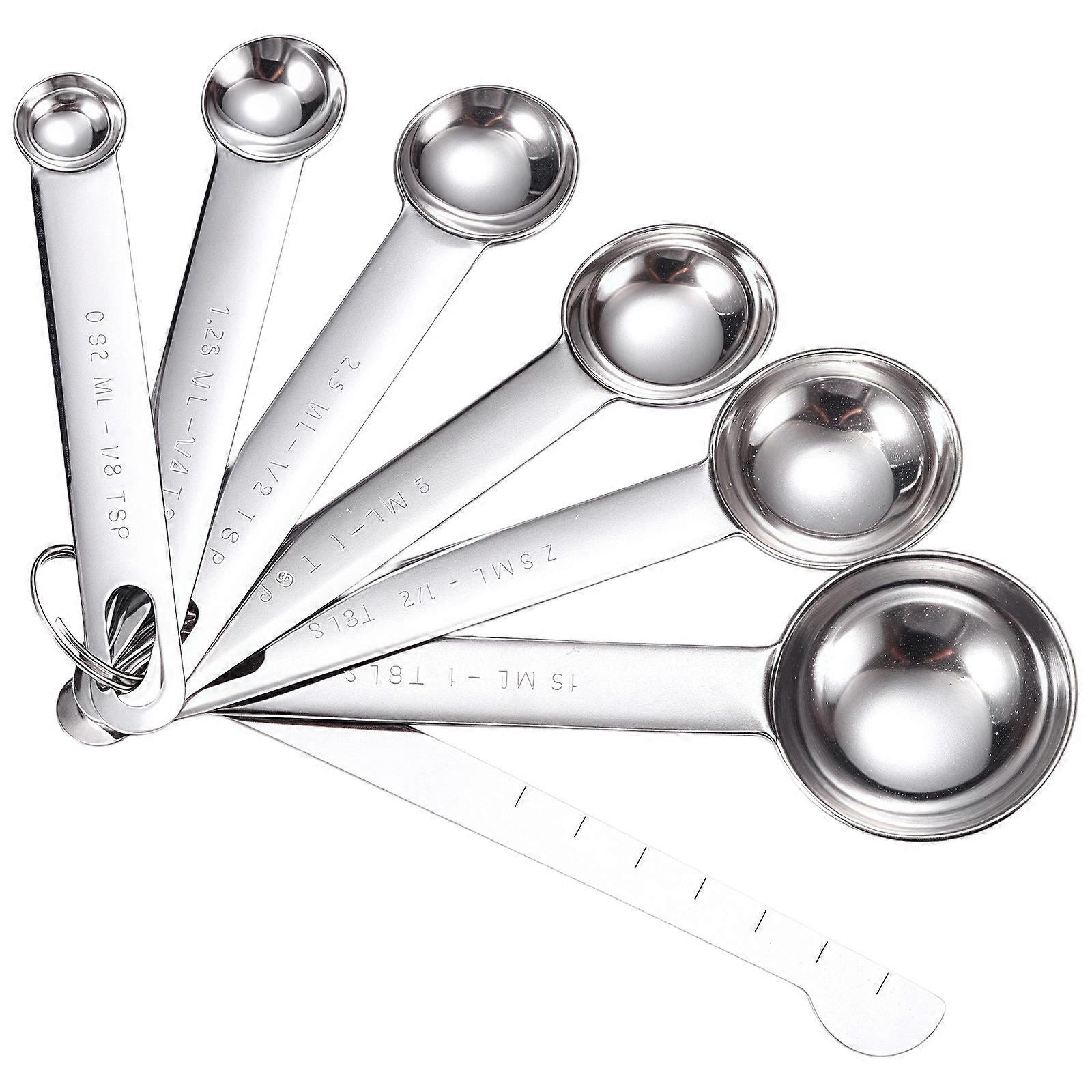 7 Piece Nonrust Steel Measuring Spoons Set With Clear Marking For Precise Liquid And Dry Ingredient Kitchen Tool Multicolor