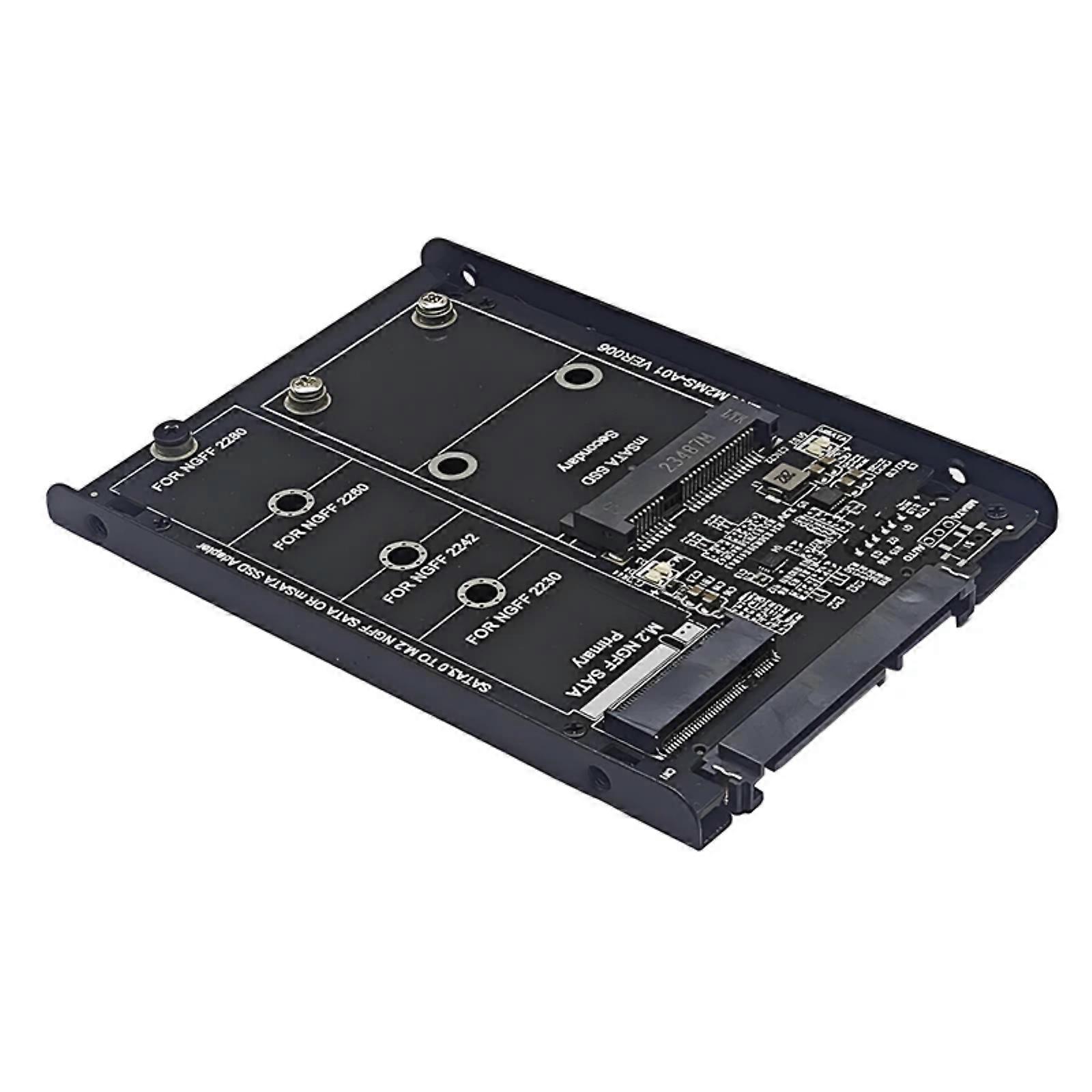M.2 Plus MSATA to SATA3.0 Adapter 6Gbps Fast Speed Data Transfer Card for Computer Storage Upgrades Multicolor