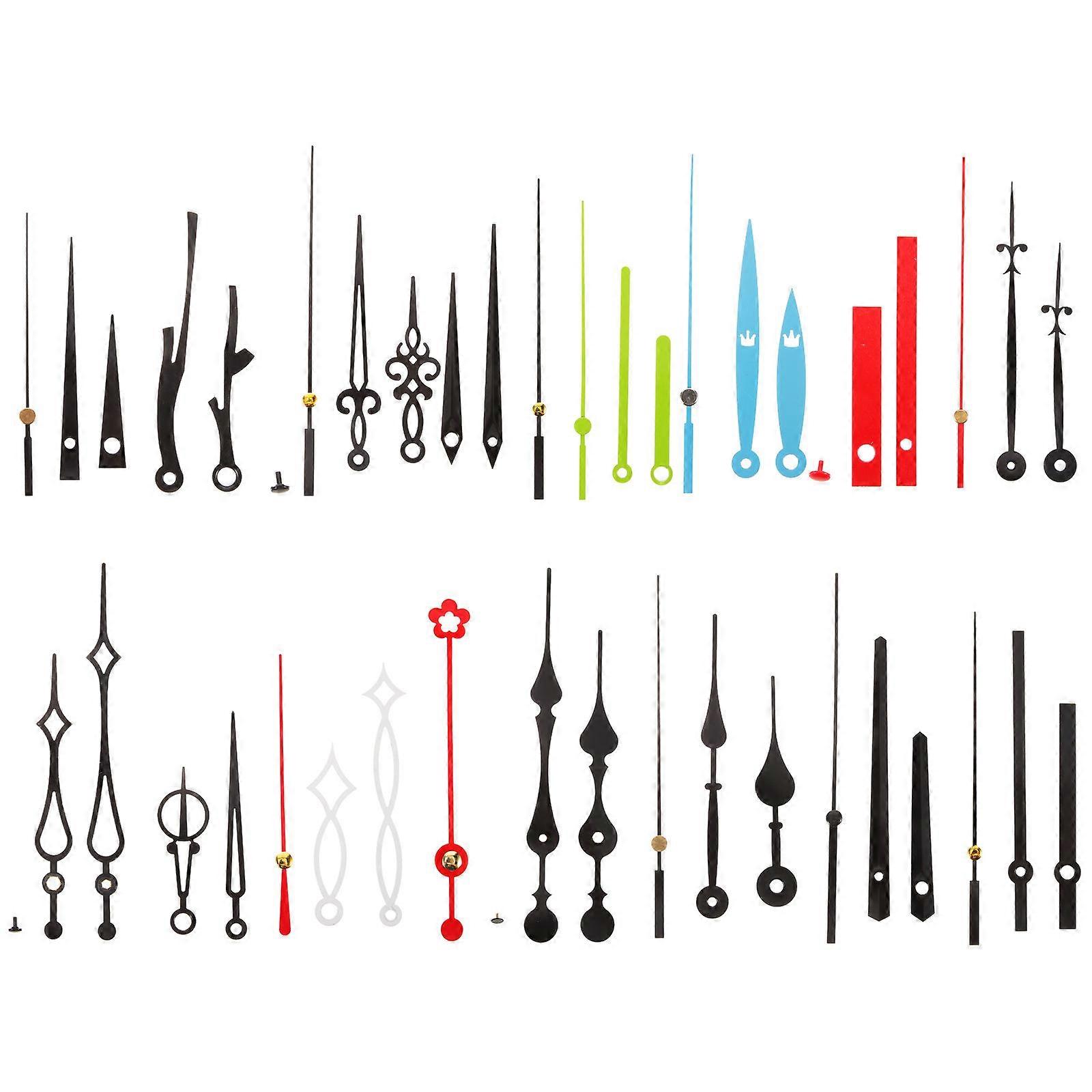 15 Sets Clock Hands Wall Clock Movement Replacement Parts Plastic Mute Clock Hands