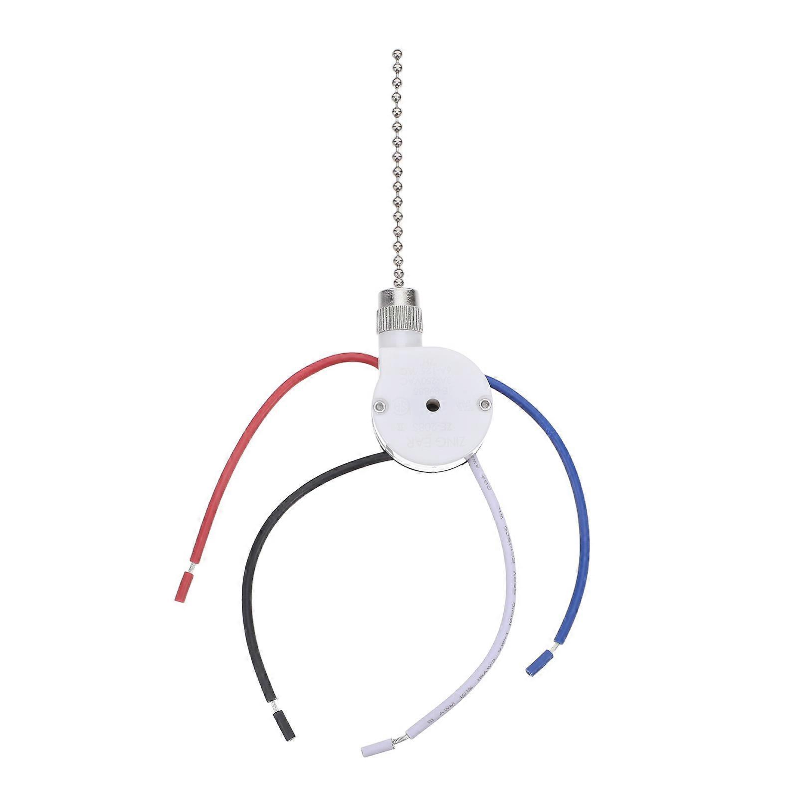 Pull Chain Switch 3-gear 4-wire Ceiling Fan Light Switch Replacement Supply