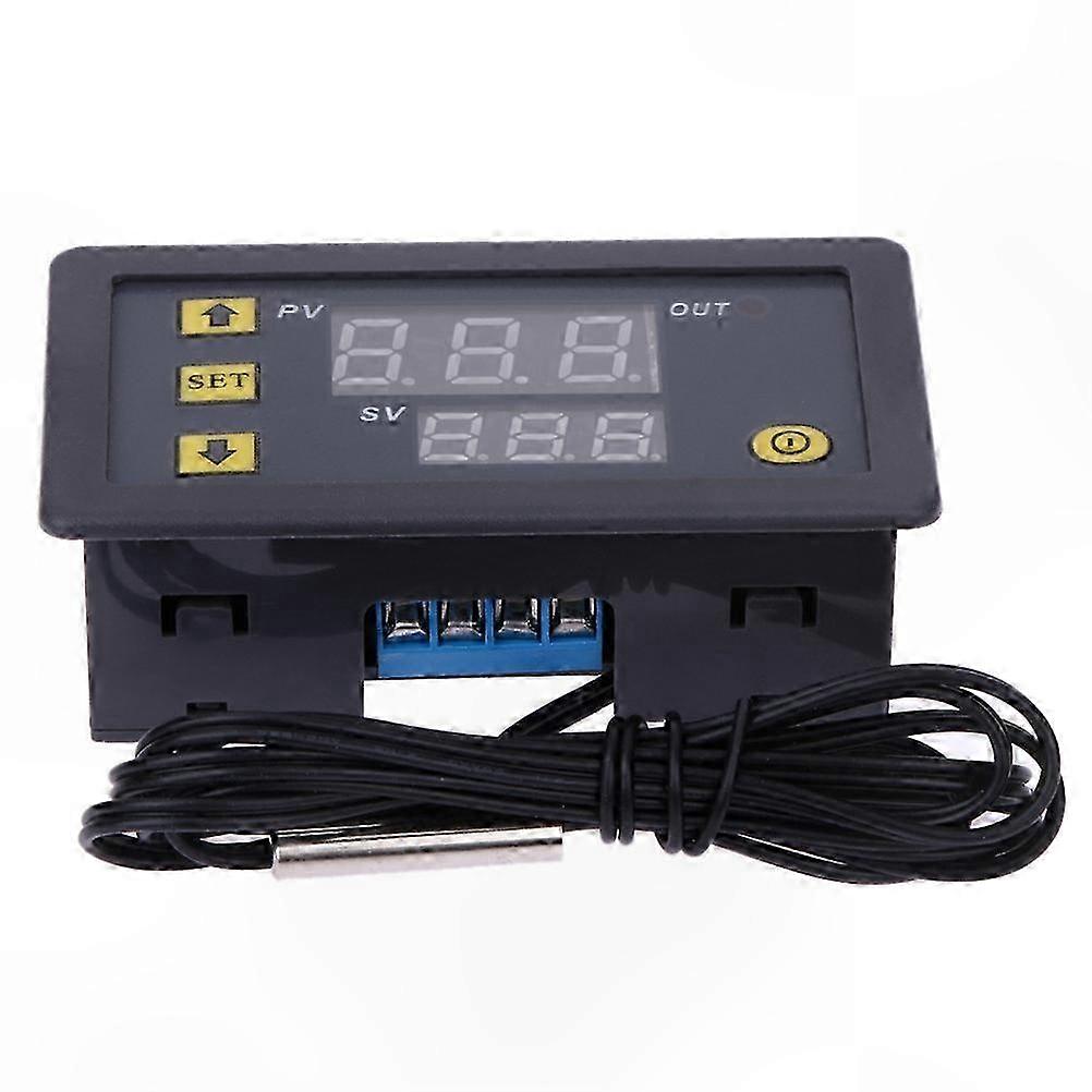 High-Precision 24V Digital Temperature Controller with LED Display for Home and Office Use (Black)