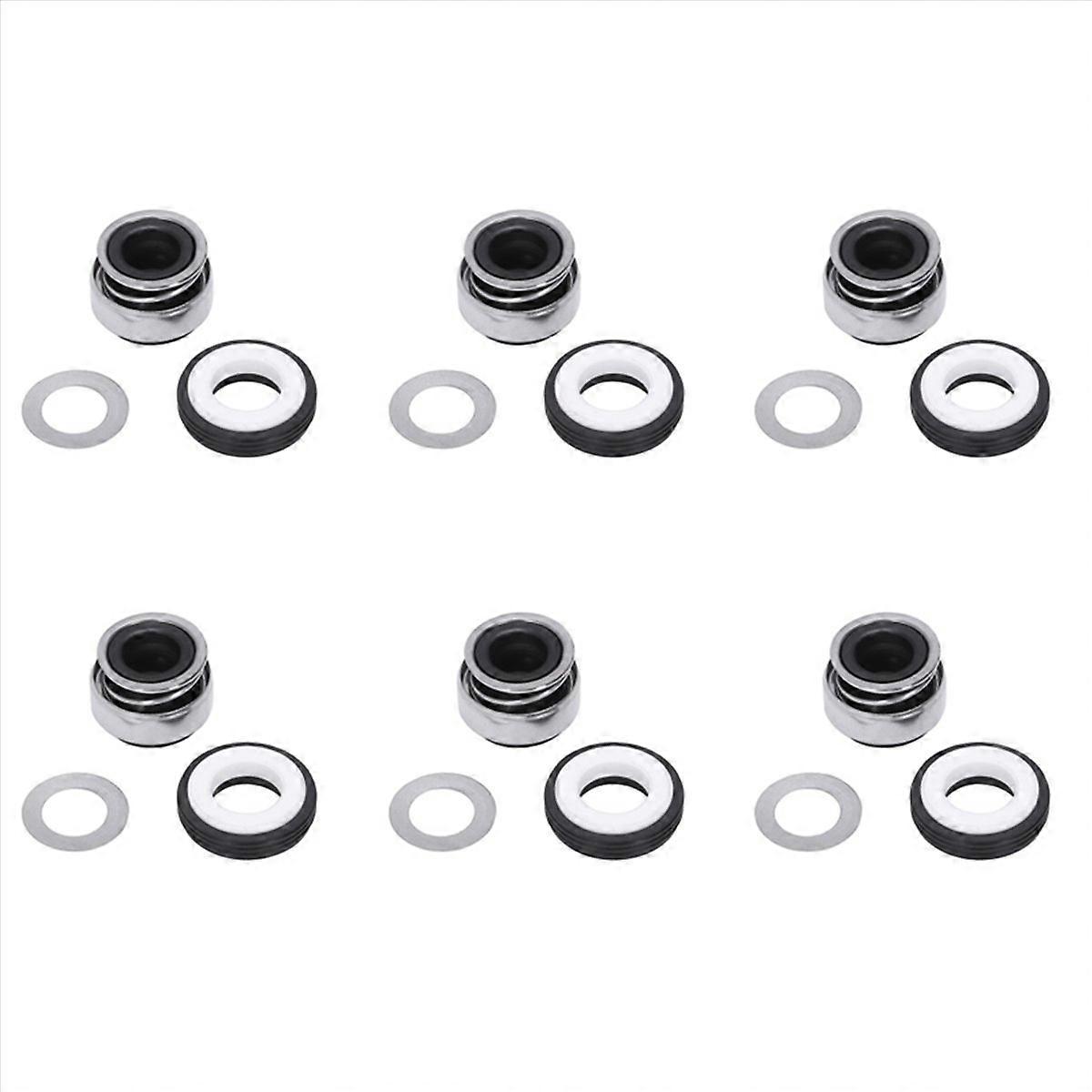 6X 12mm Coiled Spring Rubber Bellow Pump Mechanical Seal 301-12
